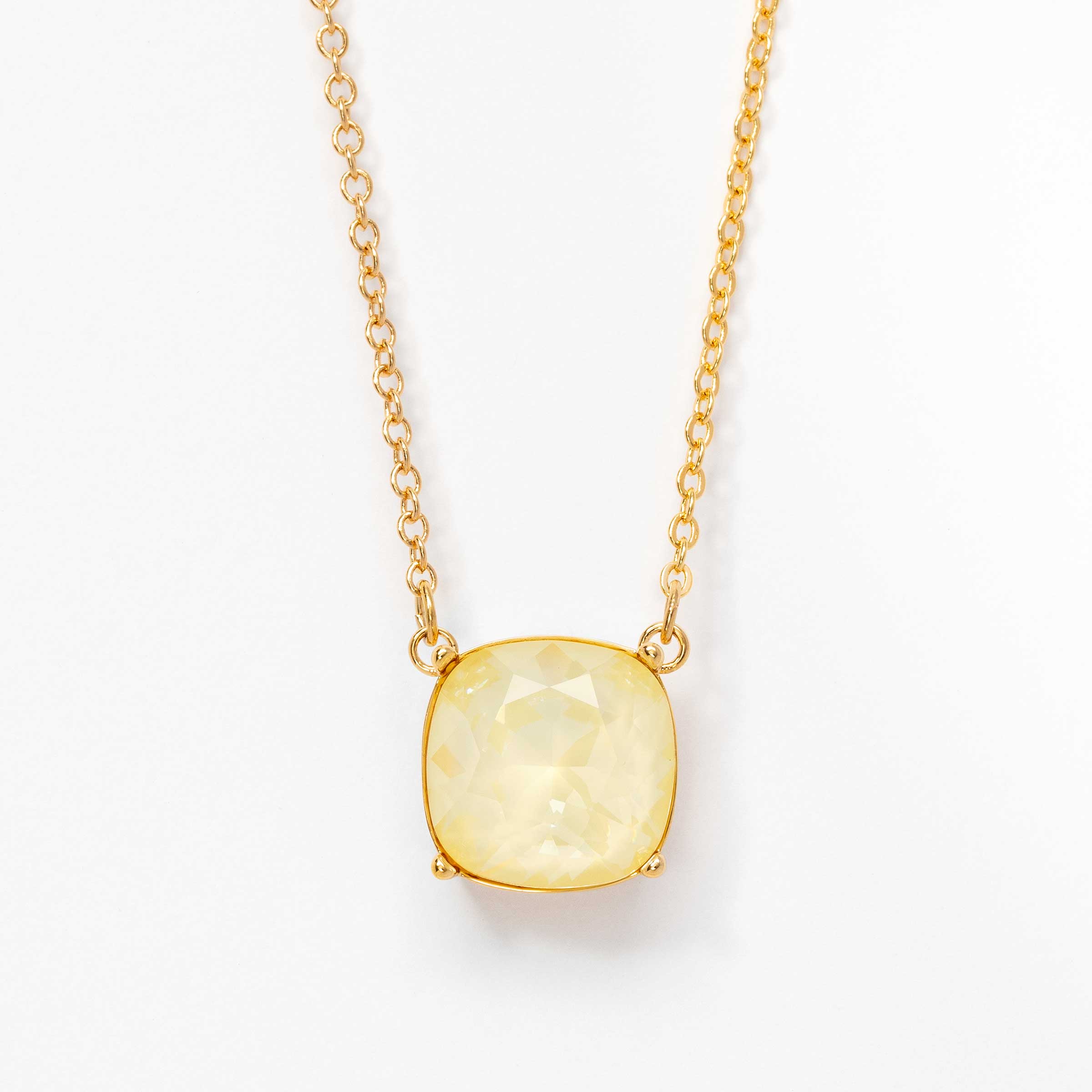 Squared Off Necklace, Soft Yellow