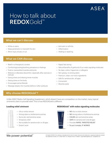How to talk about REDOXGold Flyer US EN
