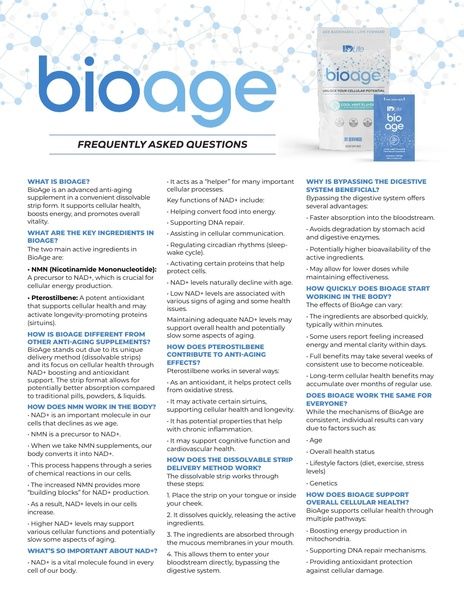 BioAge I FAQ