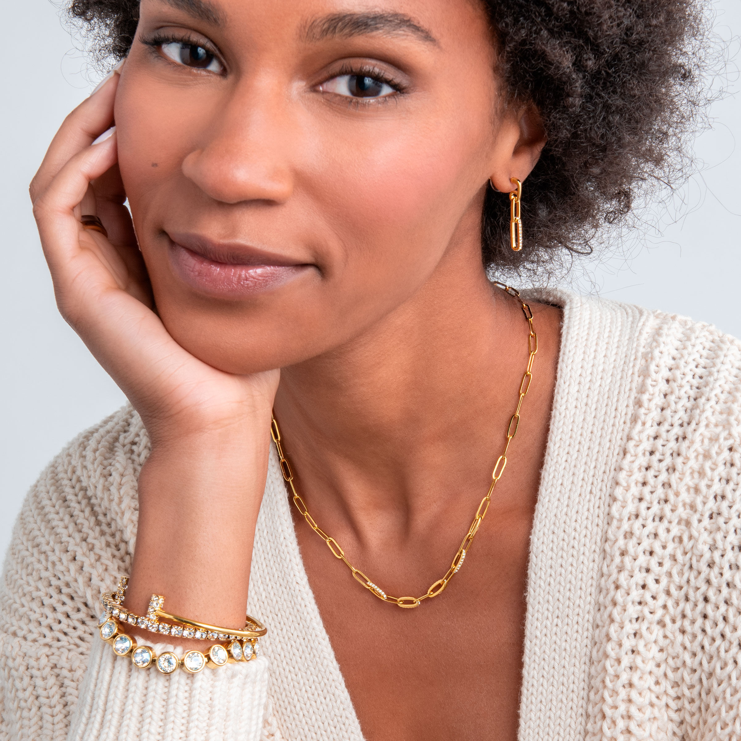 Join Together Earrings, Golden — view 2