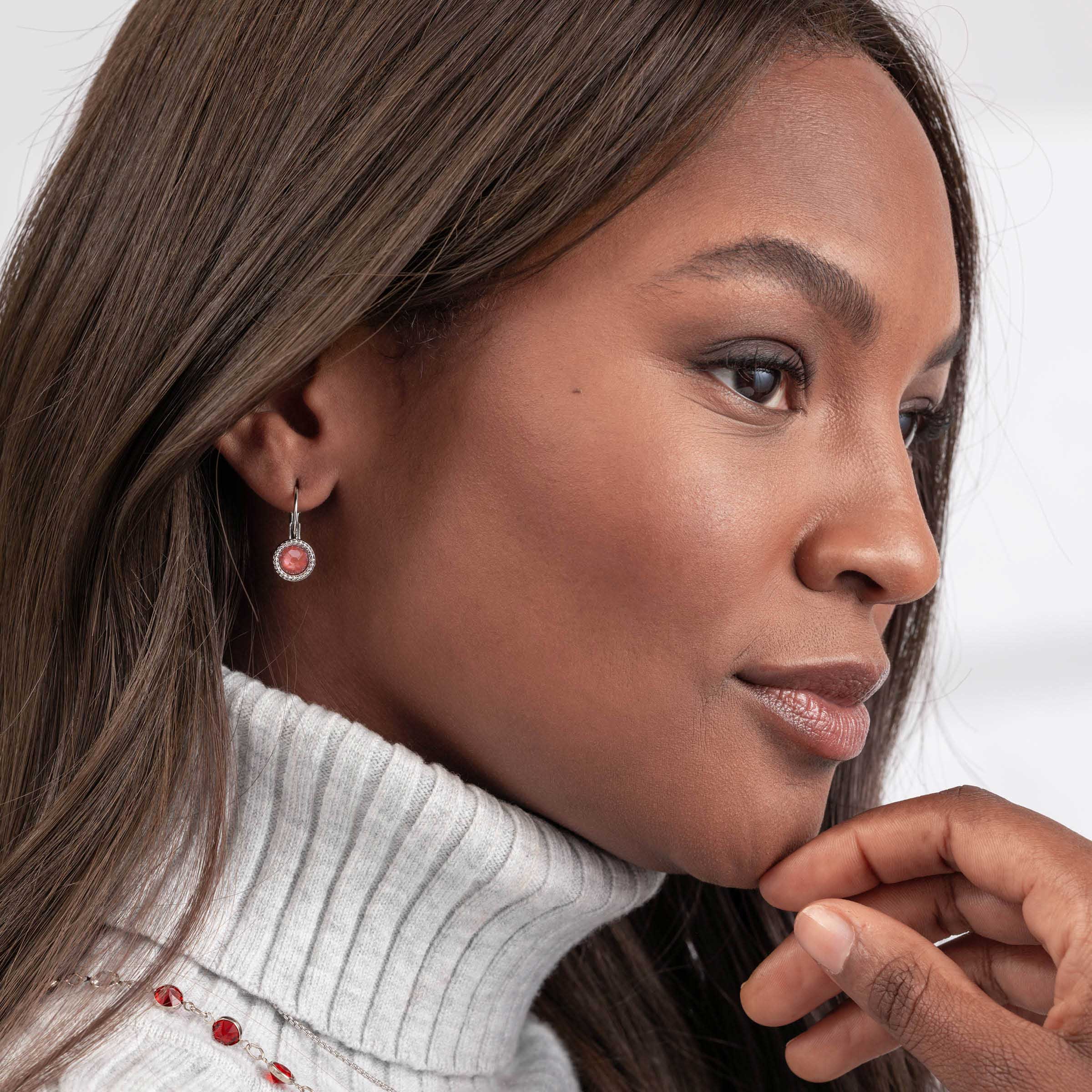 Little Wonder Earrings, Maroon Ignite — view 2