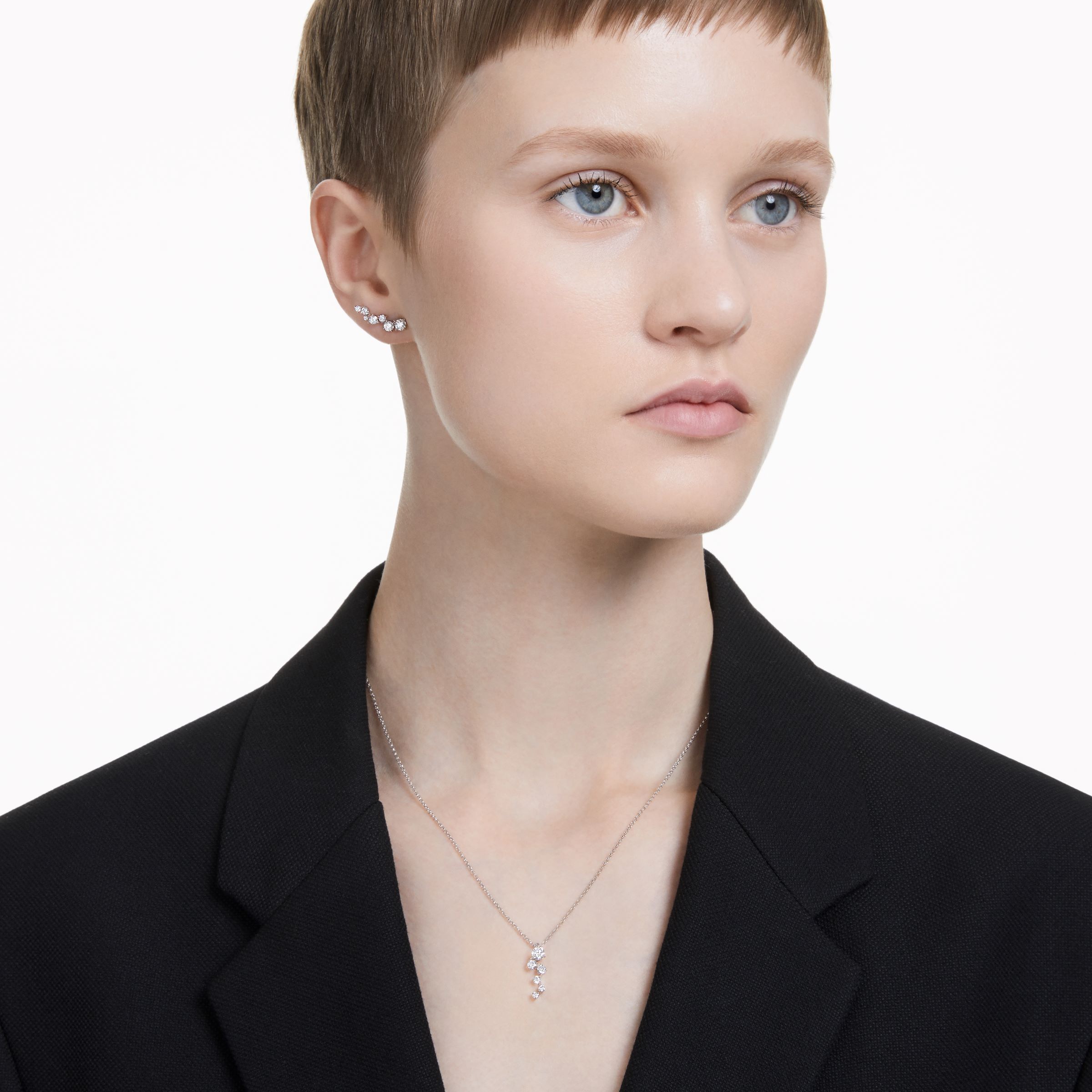 Intimate Pendant, Lab-Grown Diamonds, .59 ct tw, 14K White Gold — view 2