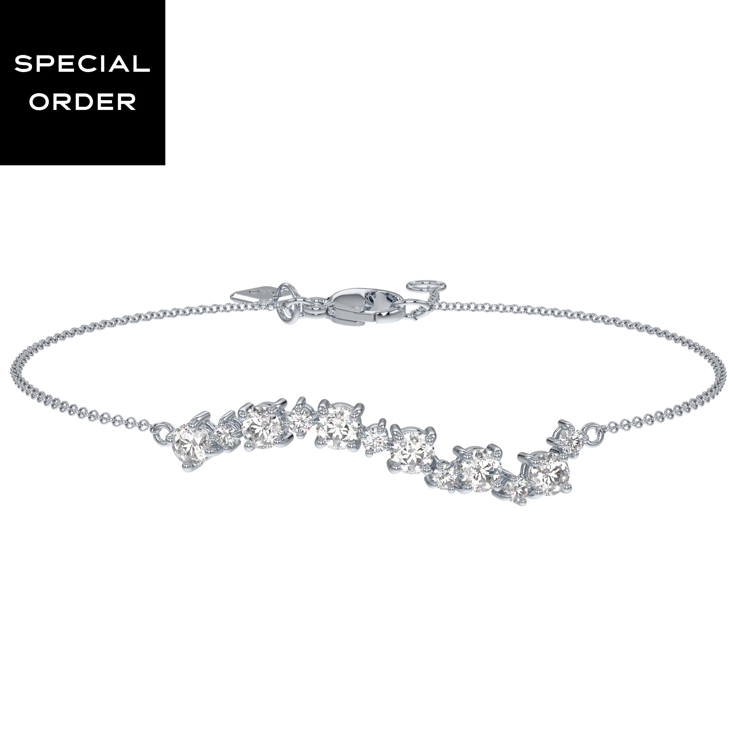 Intimate Bracelet, Lab-Grown Diamonds, .97 ct tw, 18K White Gold