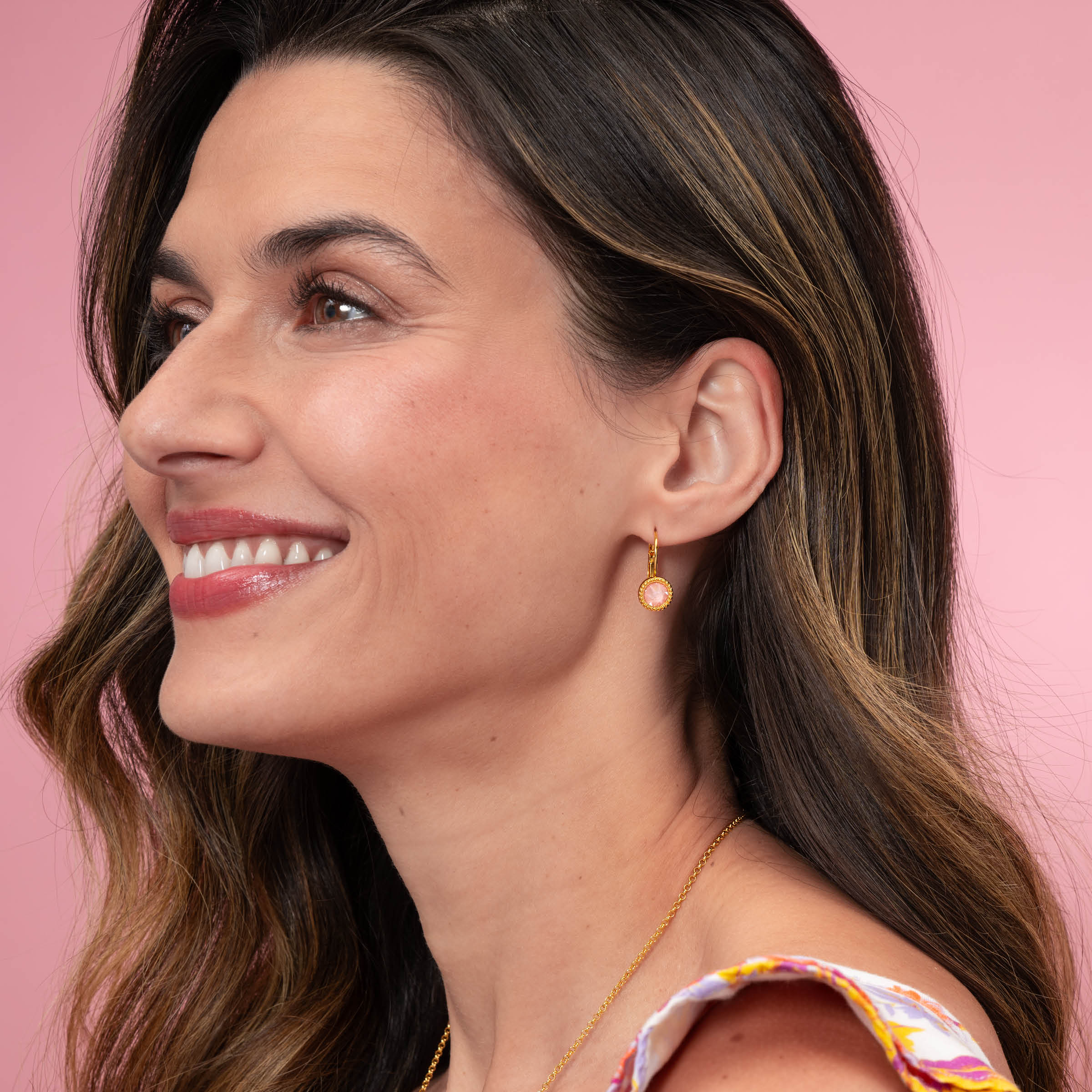 Little Wonder Earrings, Golden Flamingo — view 2