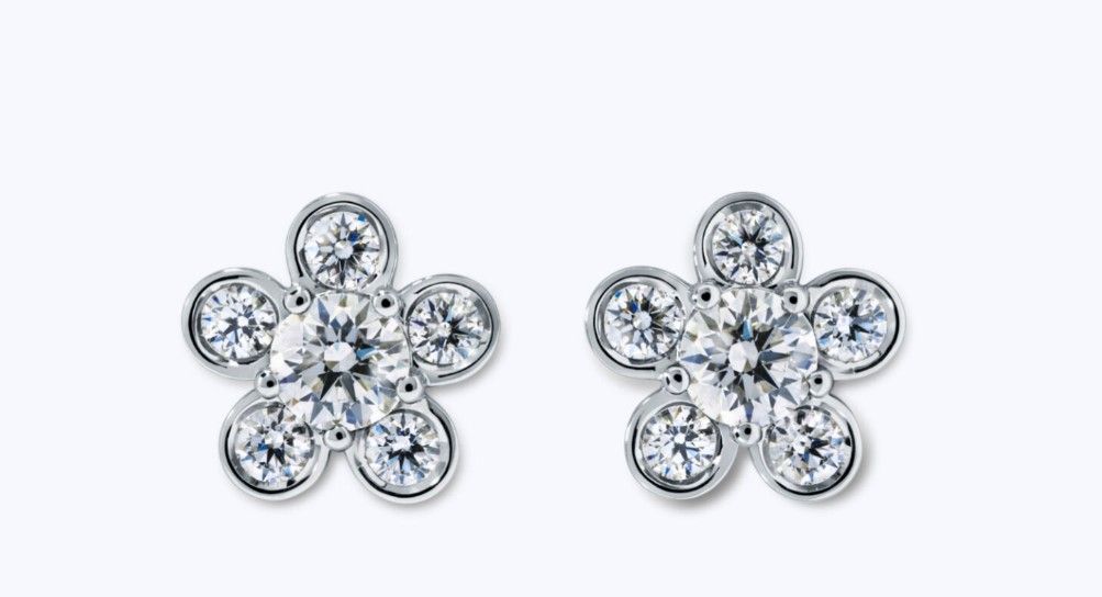 Bloom Earrings, Lab Grown Diamonds, .54 ct tw. 18K White Gold