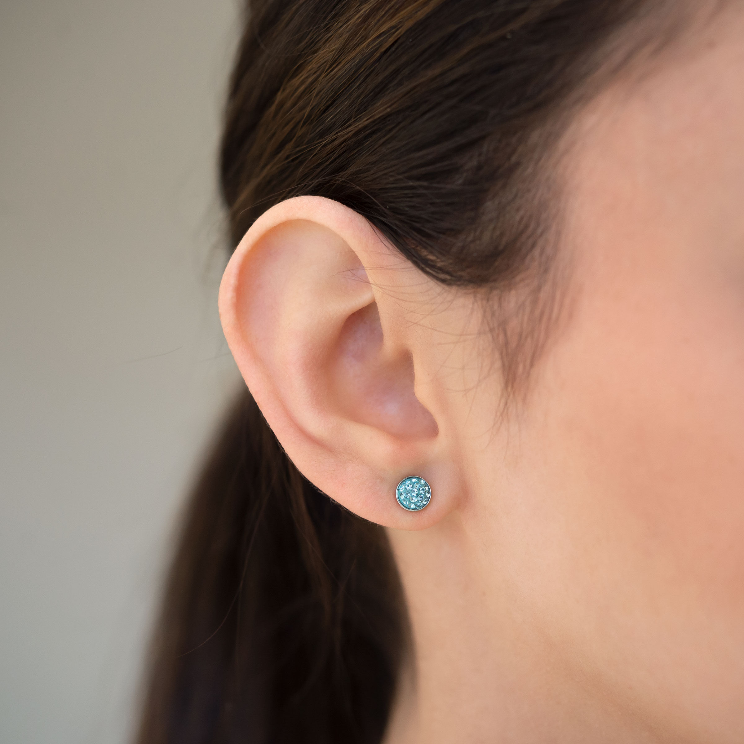 March Birthstone Earrings — view 2