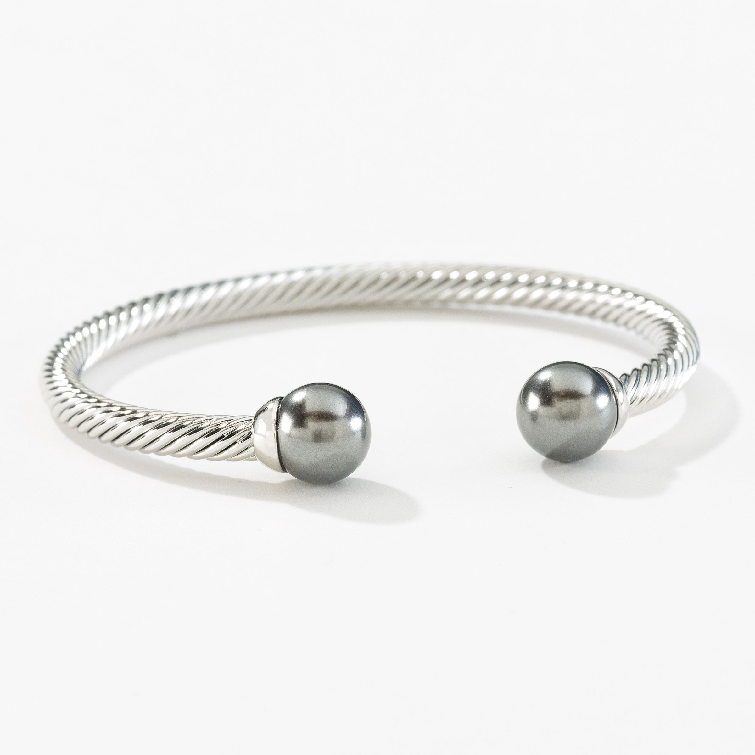 With a Twist Bracelet, Dark Grey Pearl