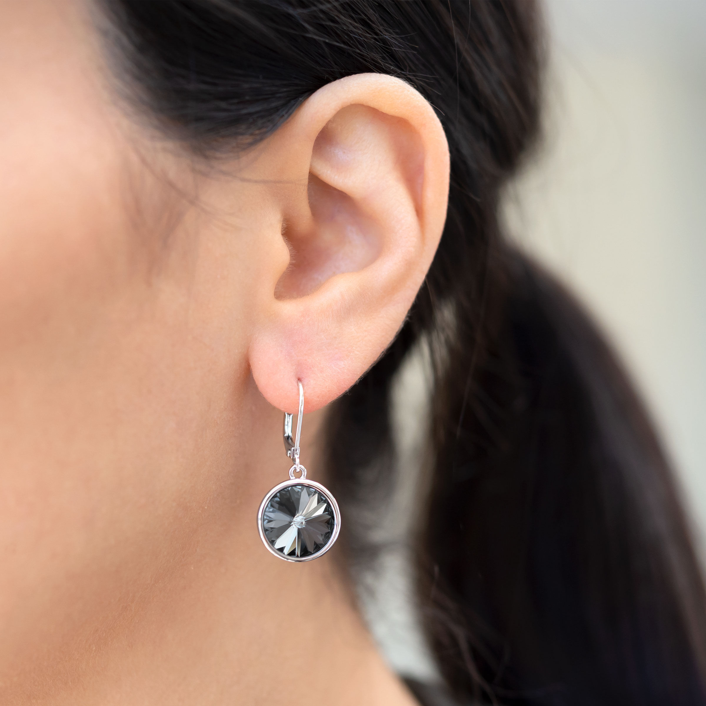 Lulu Earrings, Silver Night — view 3