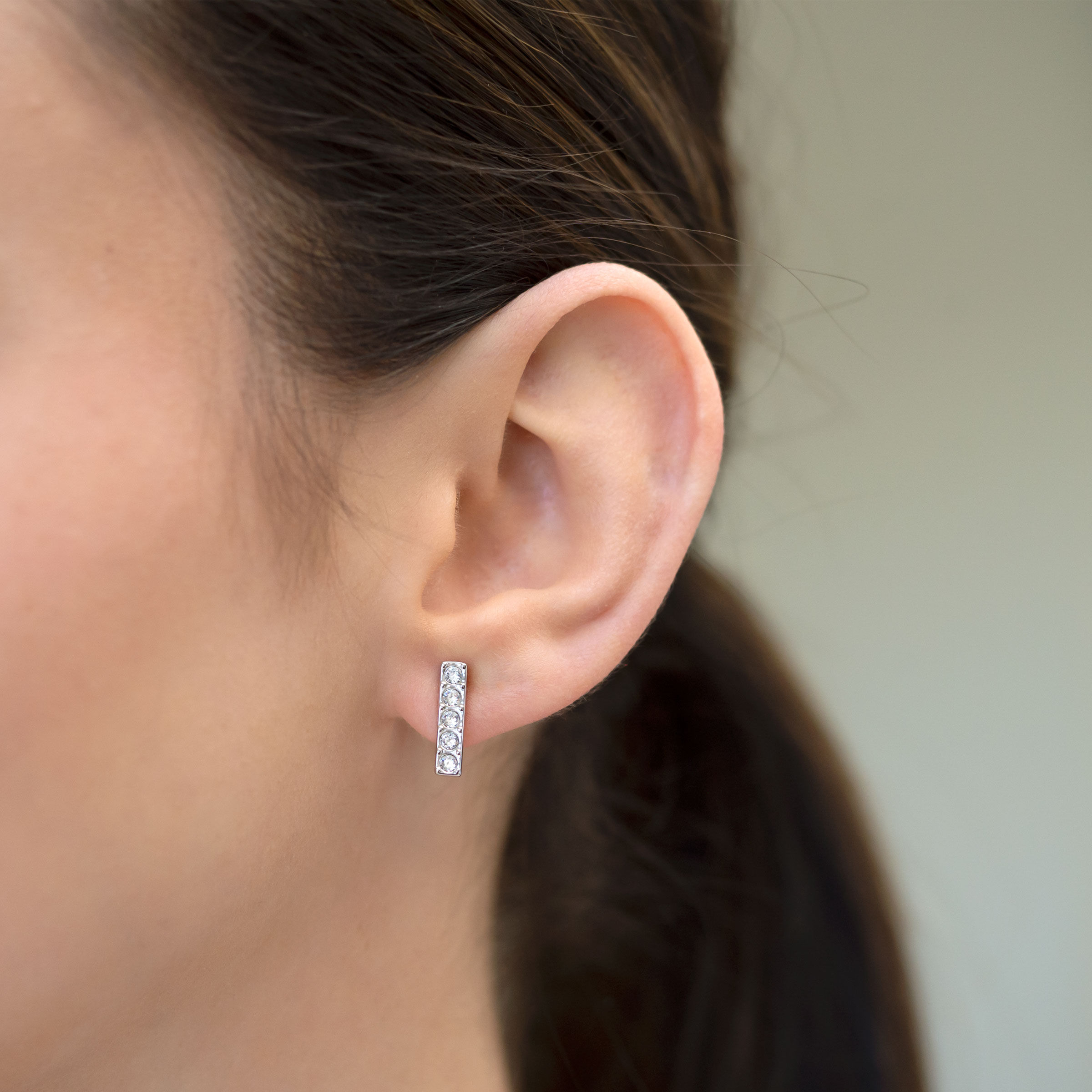 Pavé Bar Earrings — view 2