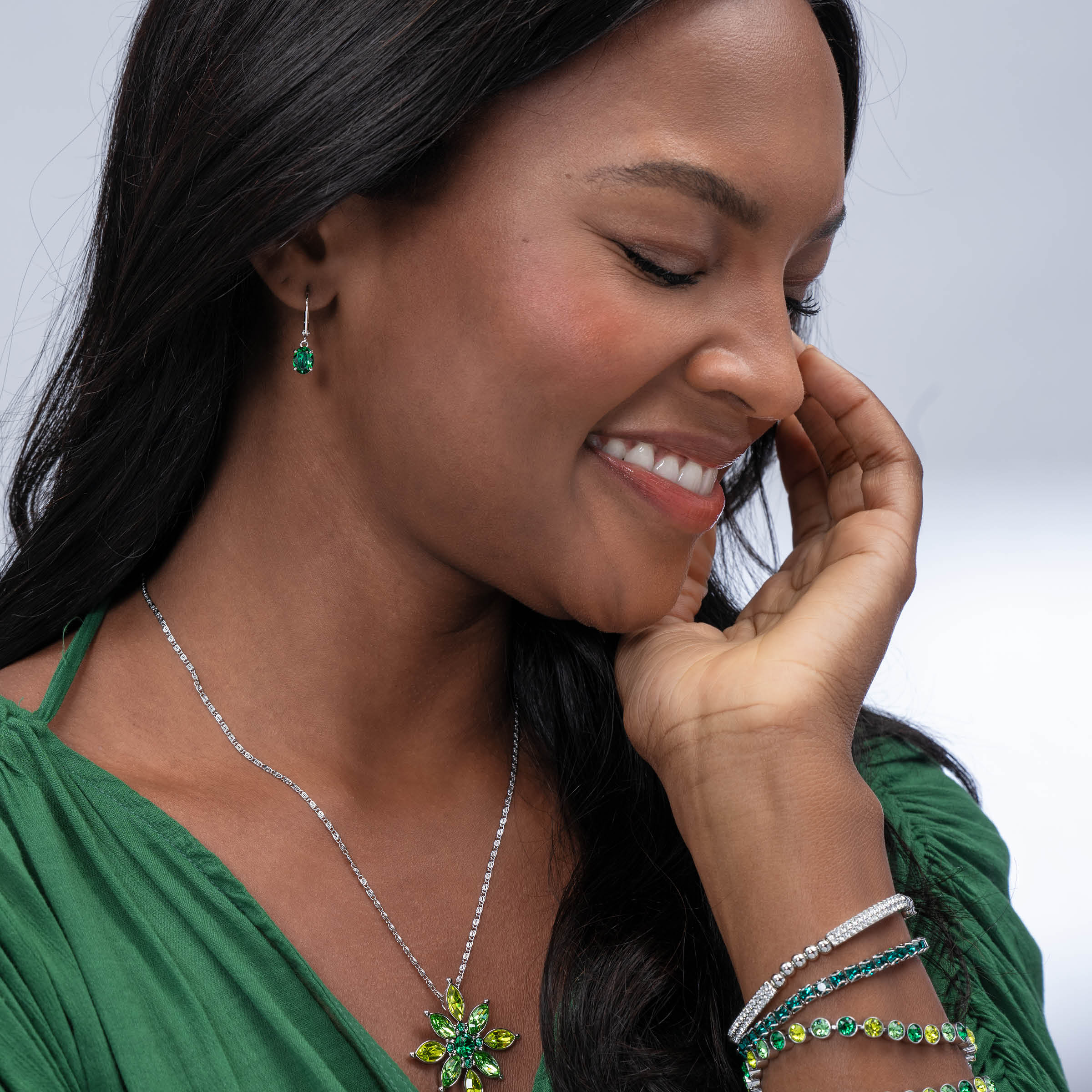 Paint the Town Earrings, Majestic Green — view 3