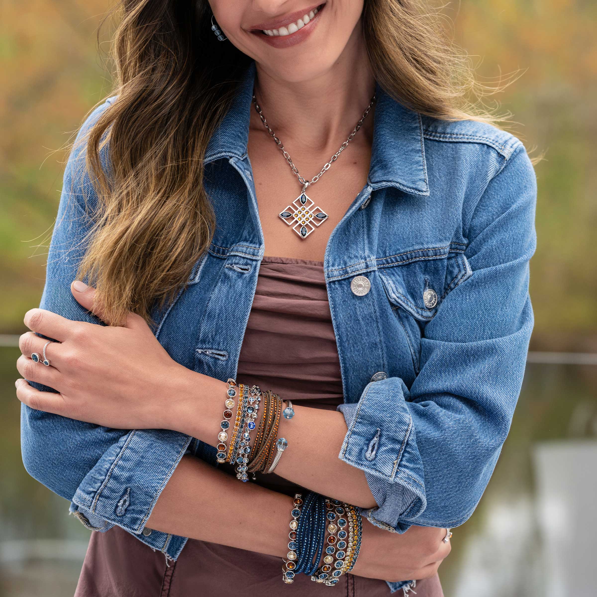 Gallery Necklace, Blue — view 2
