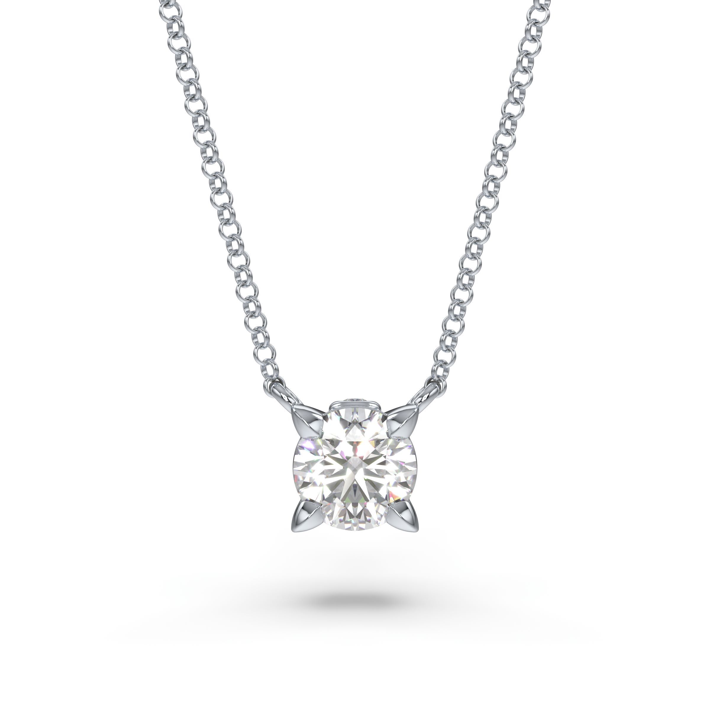 Eternity Solitaire Pendant, Lab Grown Diamonds, .22 ct tw, Round, 18K White Gold
