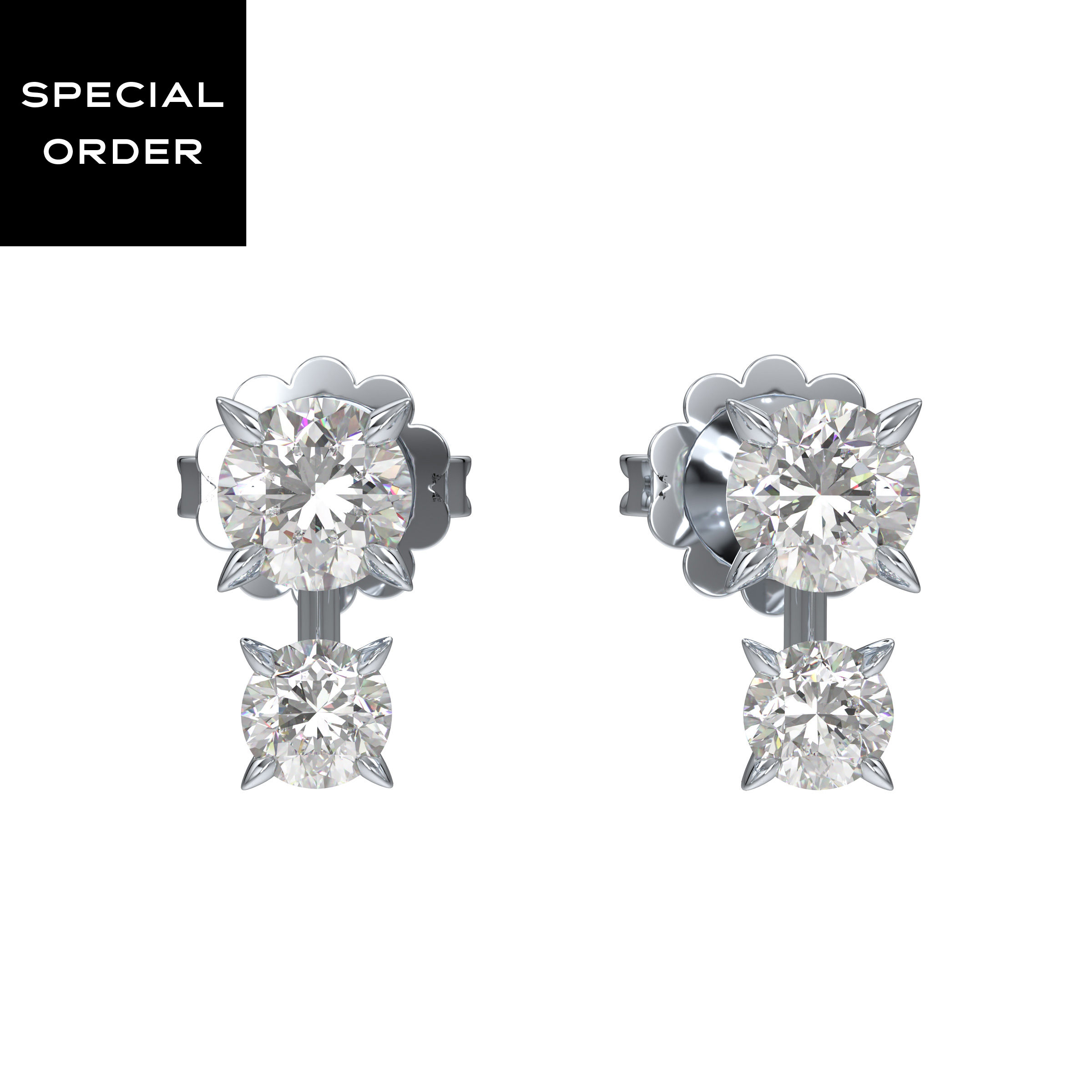 Intimate Stud Earrings, Lab-Grown Diamonds, .55 ct tw, 14K White Gold