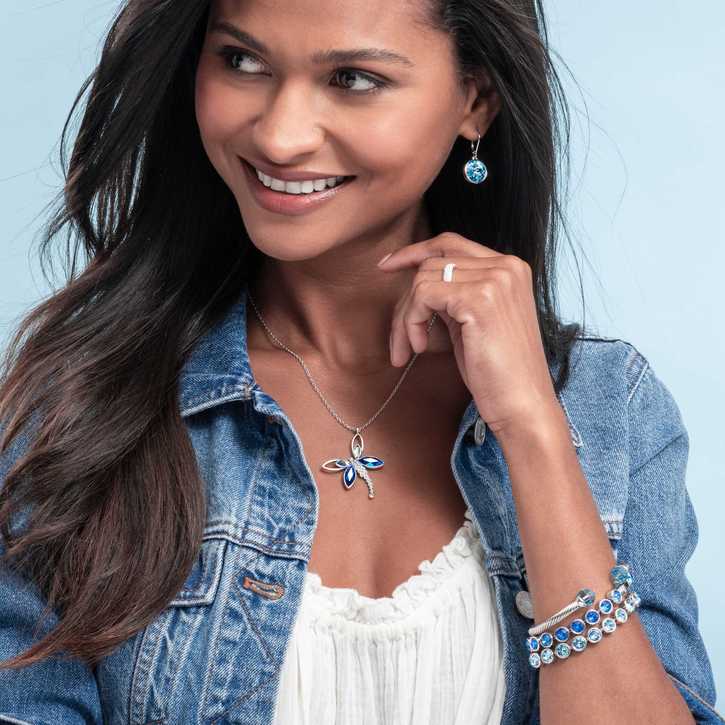 Lulu Earrings, Aqua — view 2