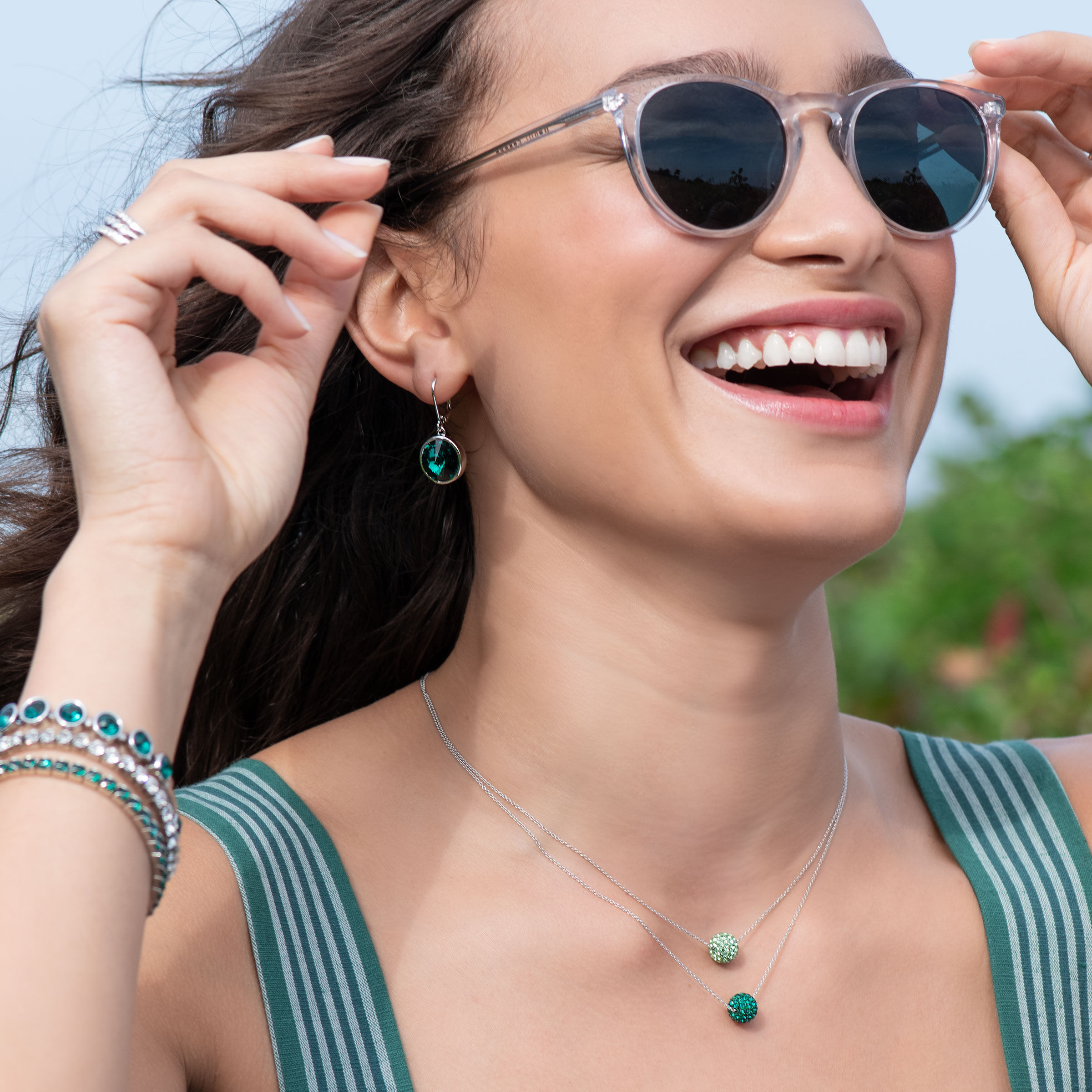 August Birthstone Necklace — view 2