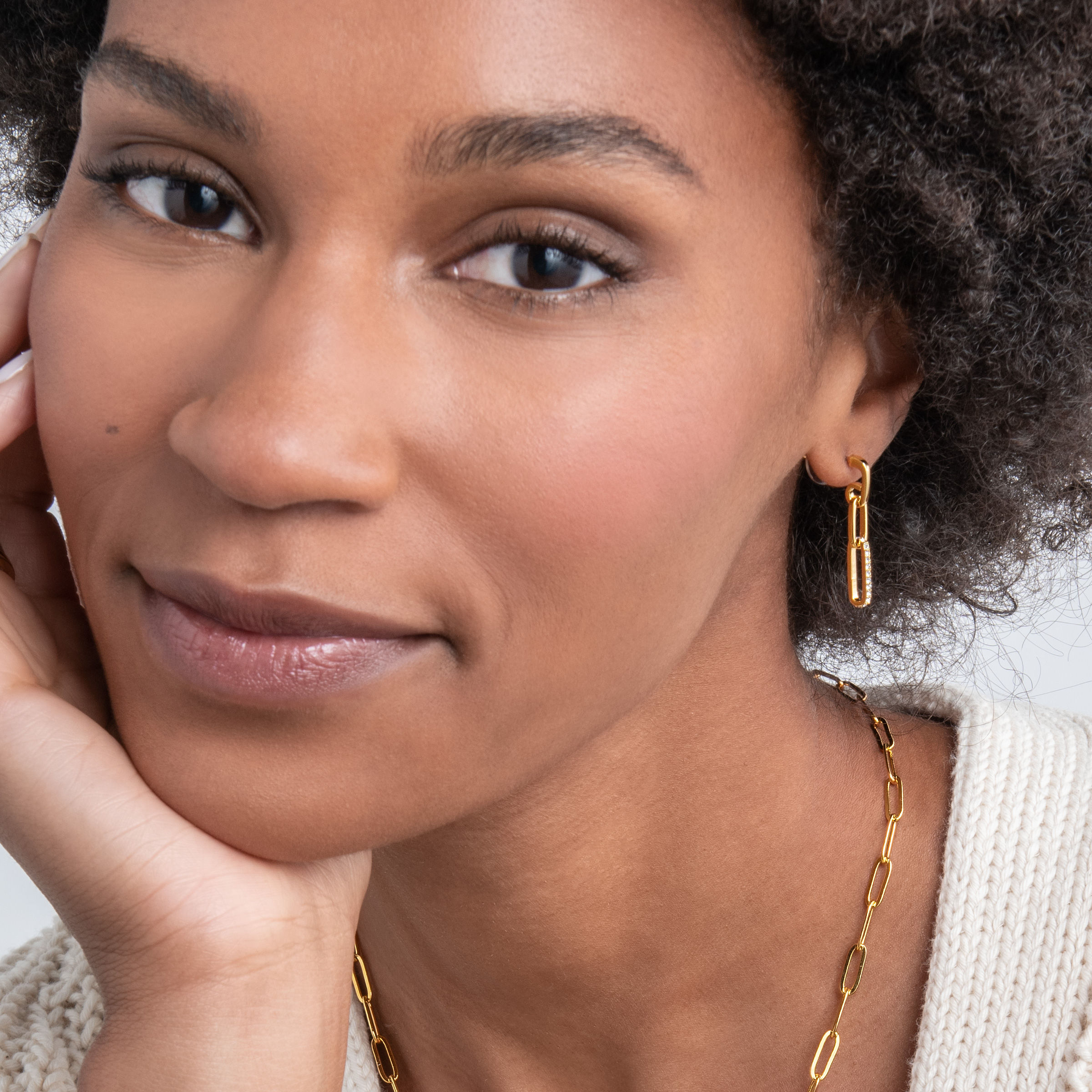 Join Together Earrings, Golden — view 3
