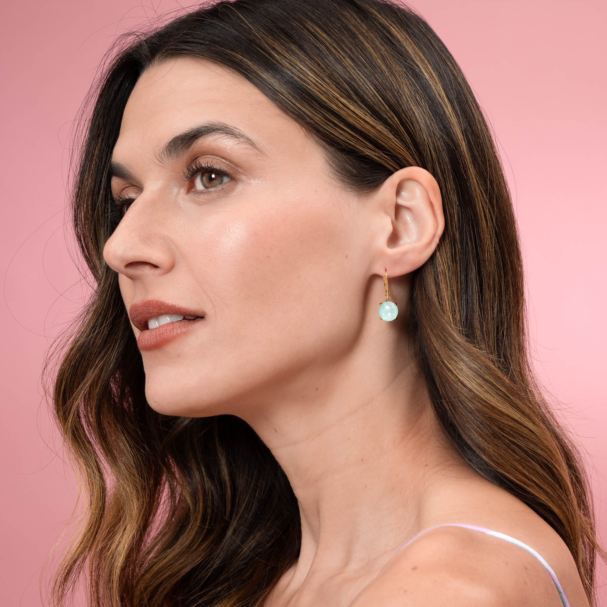 Ella Earrings, Golden Soft Mint — view 2