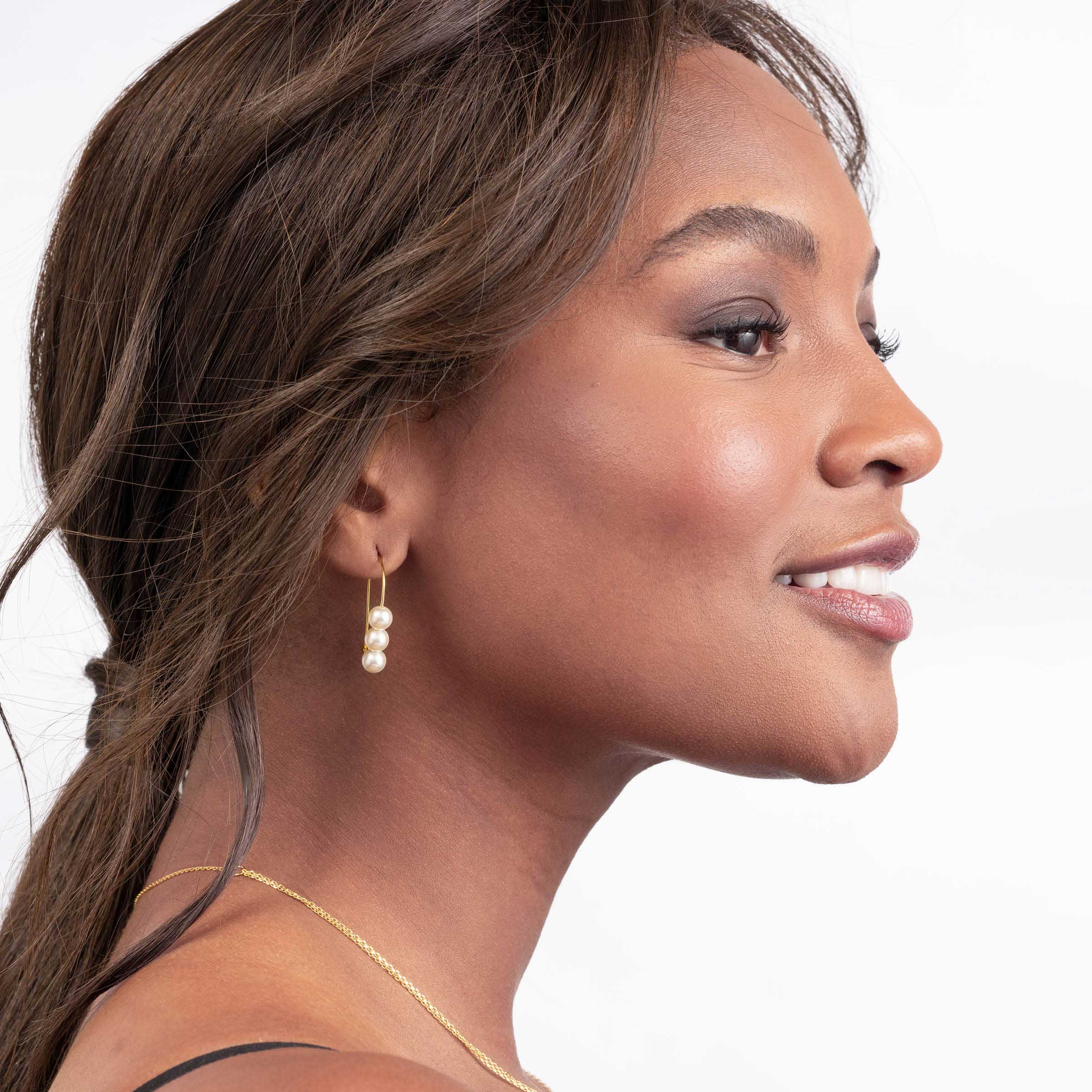 Down to the Wire Earrings, Pearl — view 2