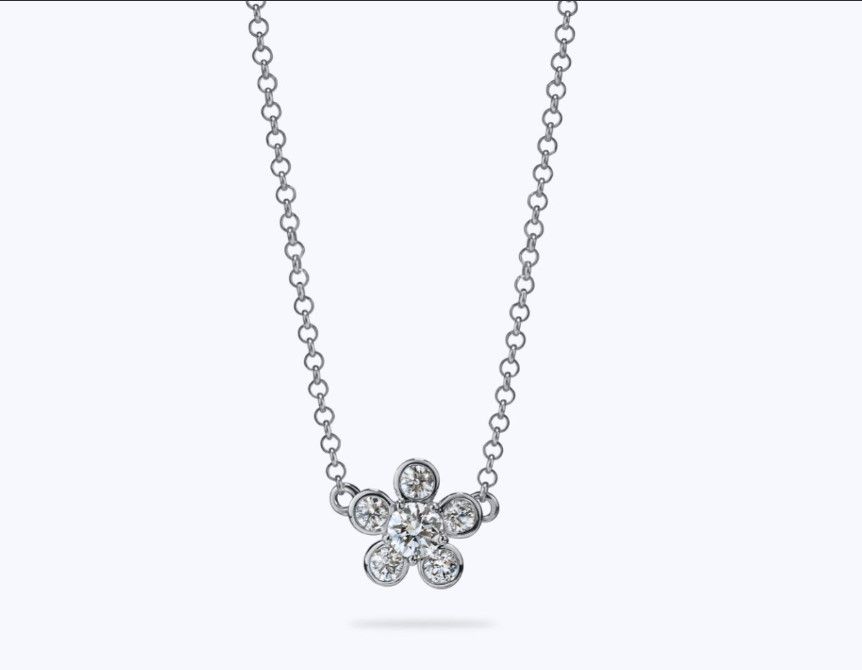 Bloom Necklace, Lab Grown Diamonds, .27 ct tw. 18K White Gold