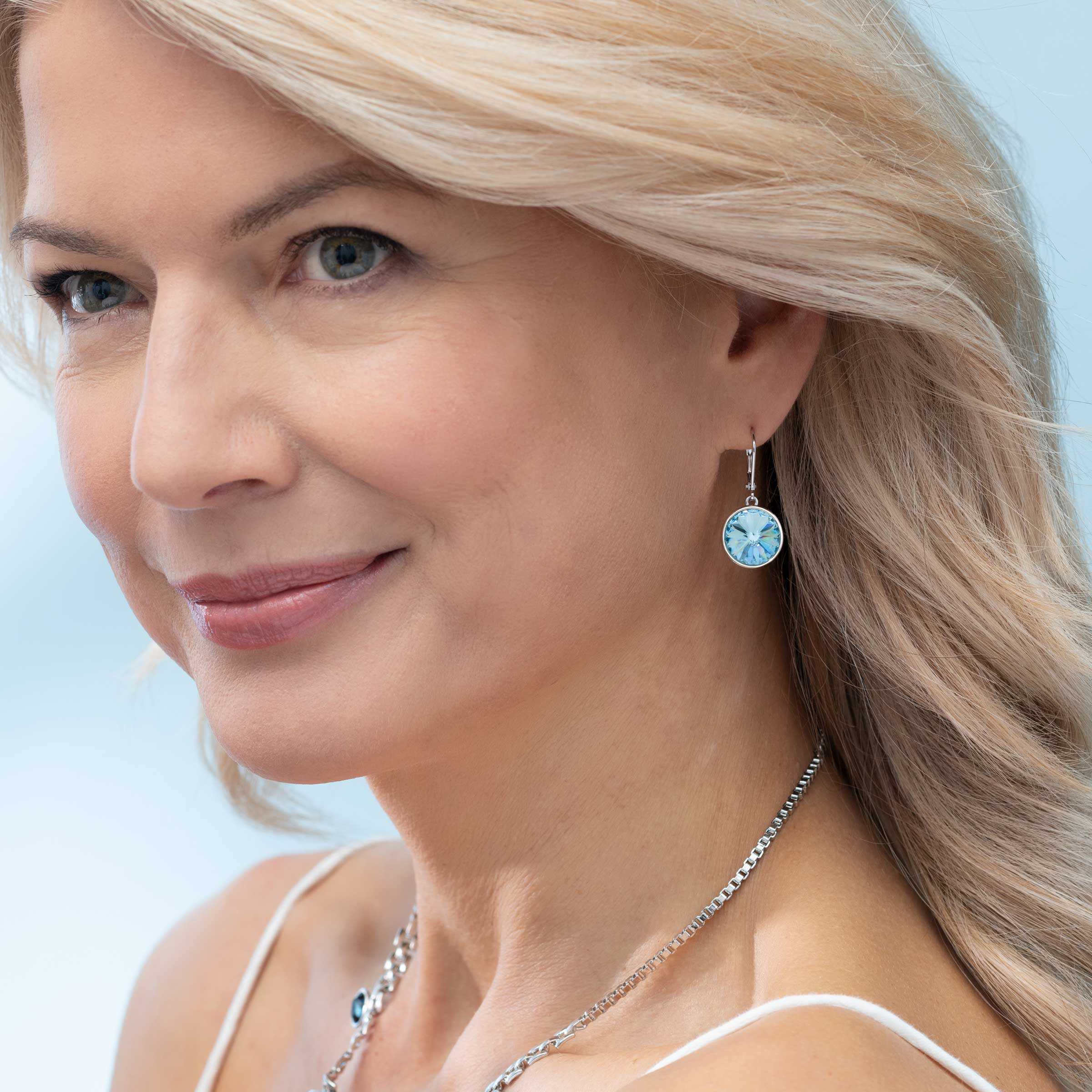 Lulu Earrings, Aqua — view 4