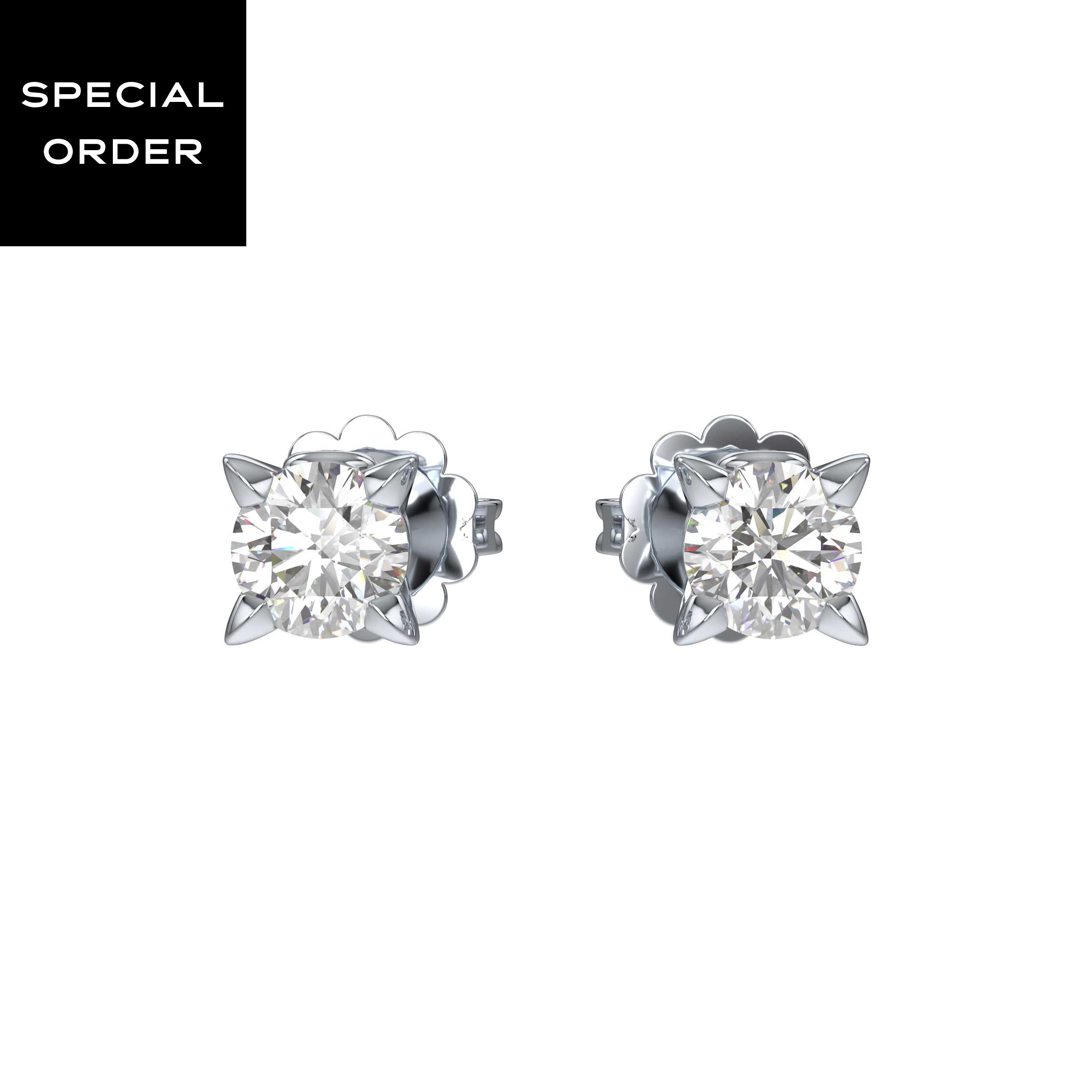 Eternity Solitaire Stud Earrings, Lab-Grown Diamonds, .50 ct tw, 14K White Gold