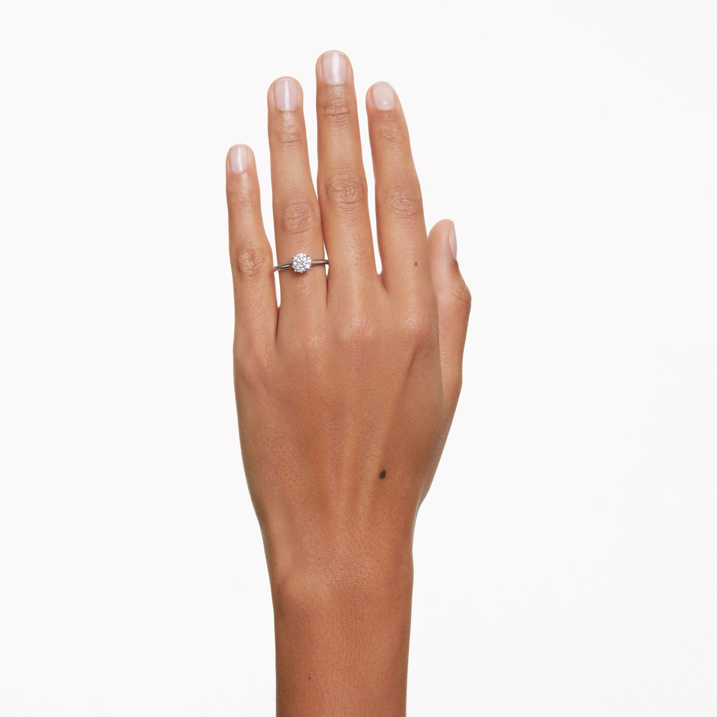 Eternity Solitaire Ring, Lab-Grown Diamonds, 1 ct tw, Round, 14K White Gold — view 2