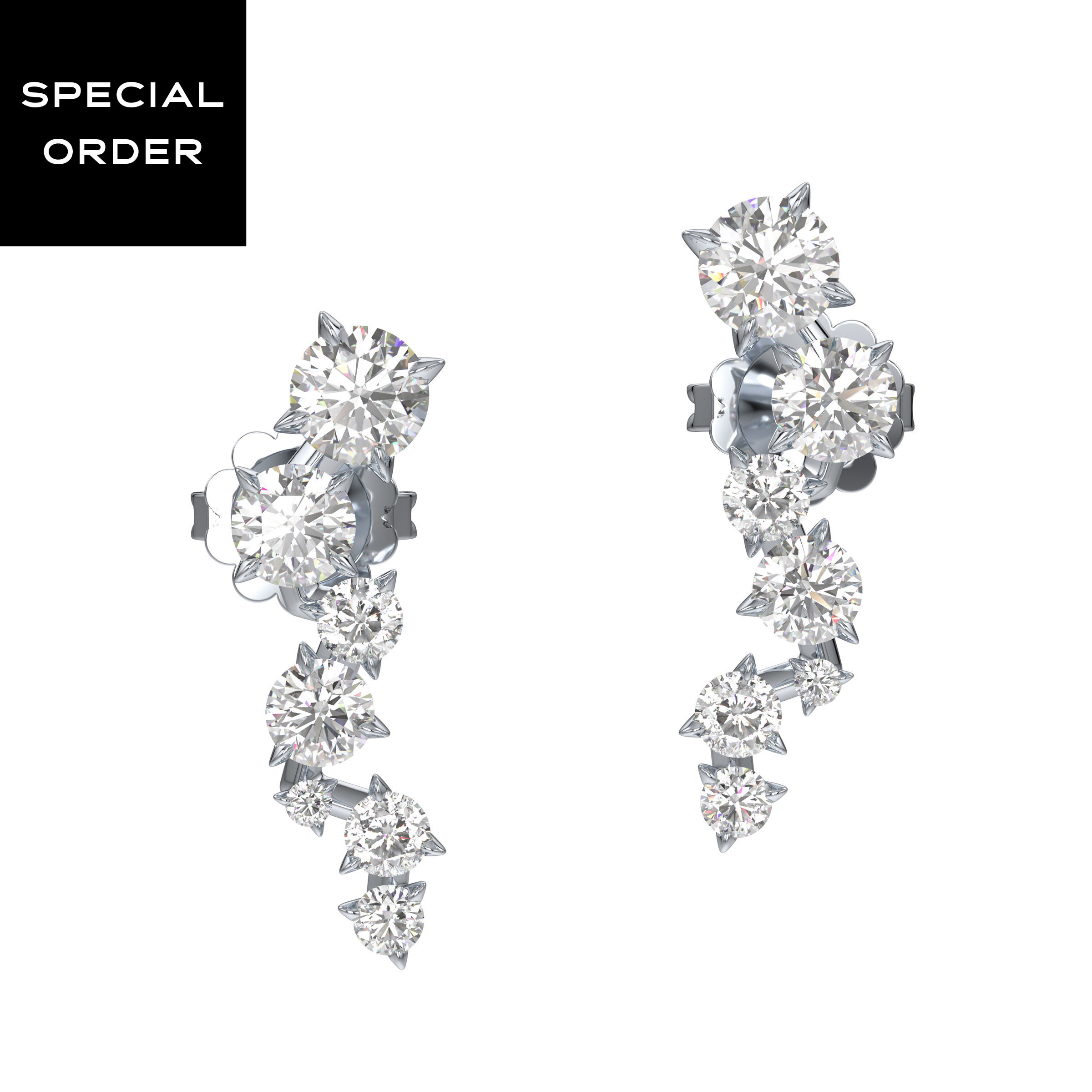 Intimate Ear Cuffs, Lab-Grown Diamonds, 1.1 ct tw, 14K White Gold