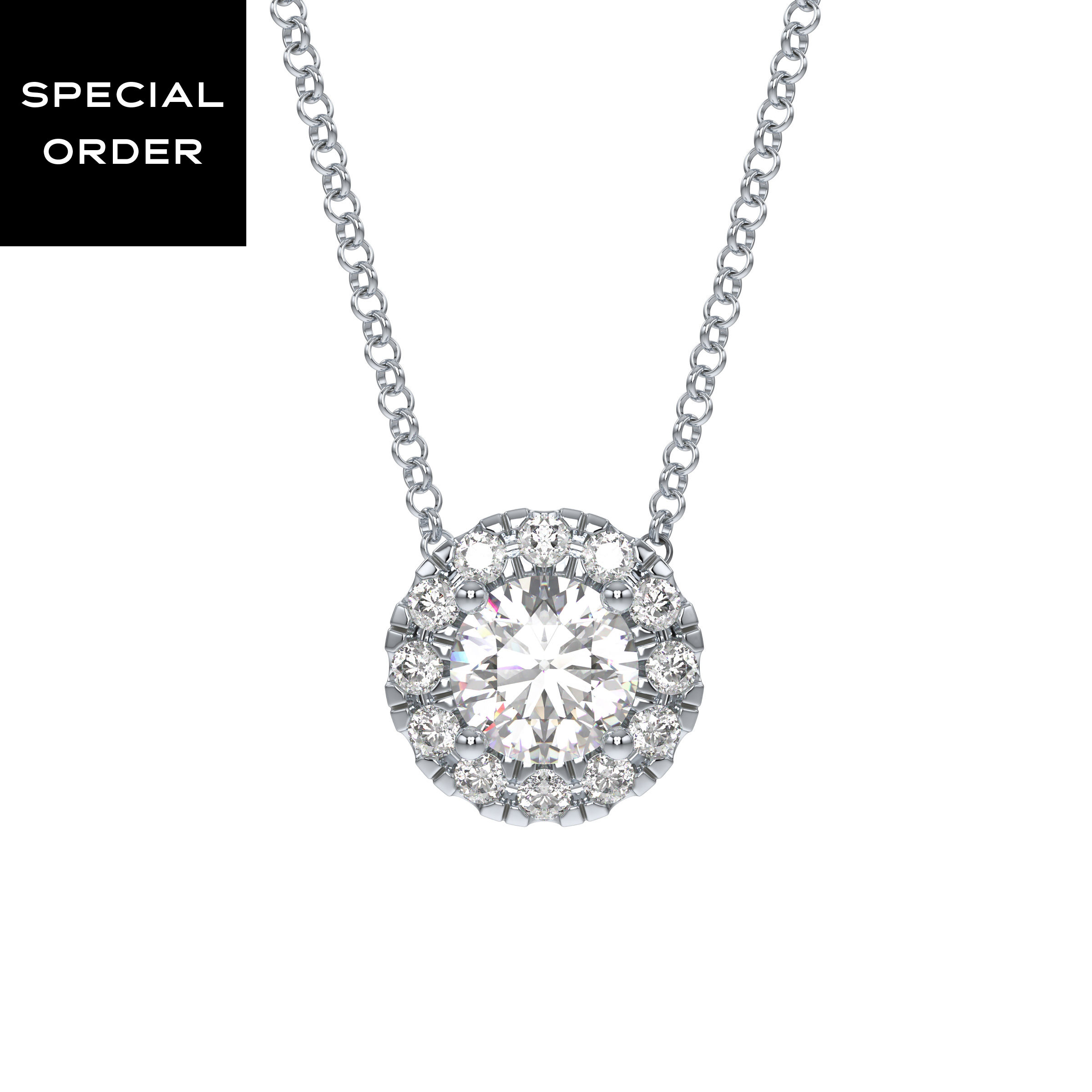 Signature Pendant, Lab-Grown Diamonds, 0.5 ct tw, 14K White Gold