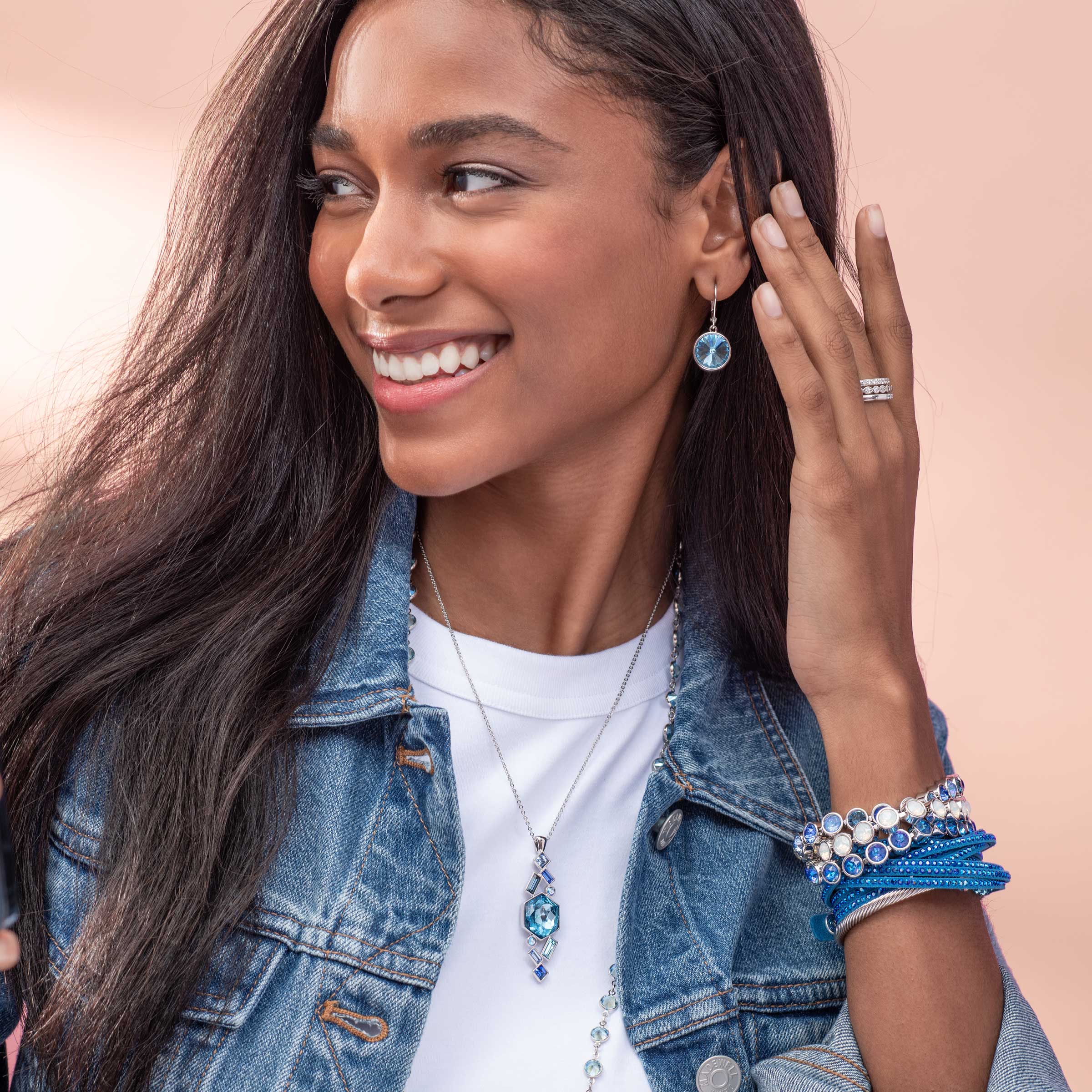 Lulu Earrings, Aqua — view 3