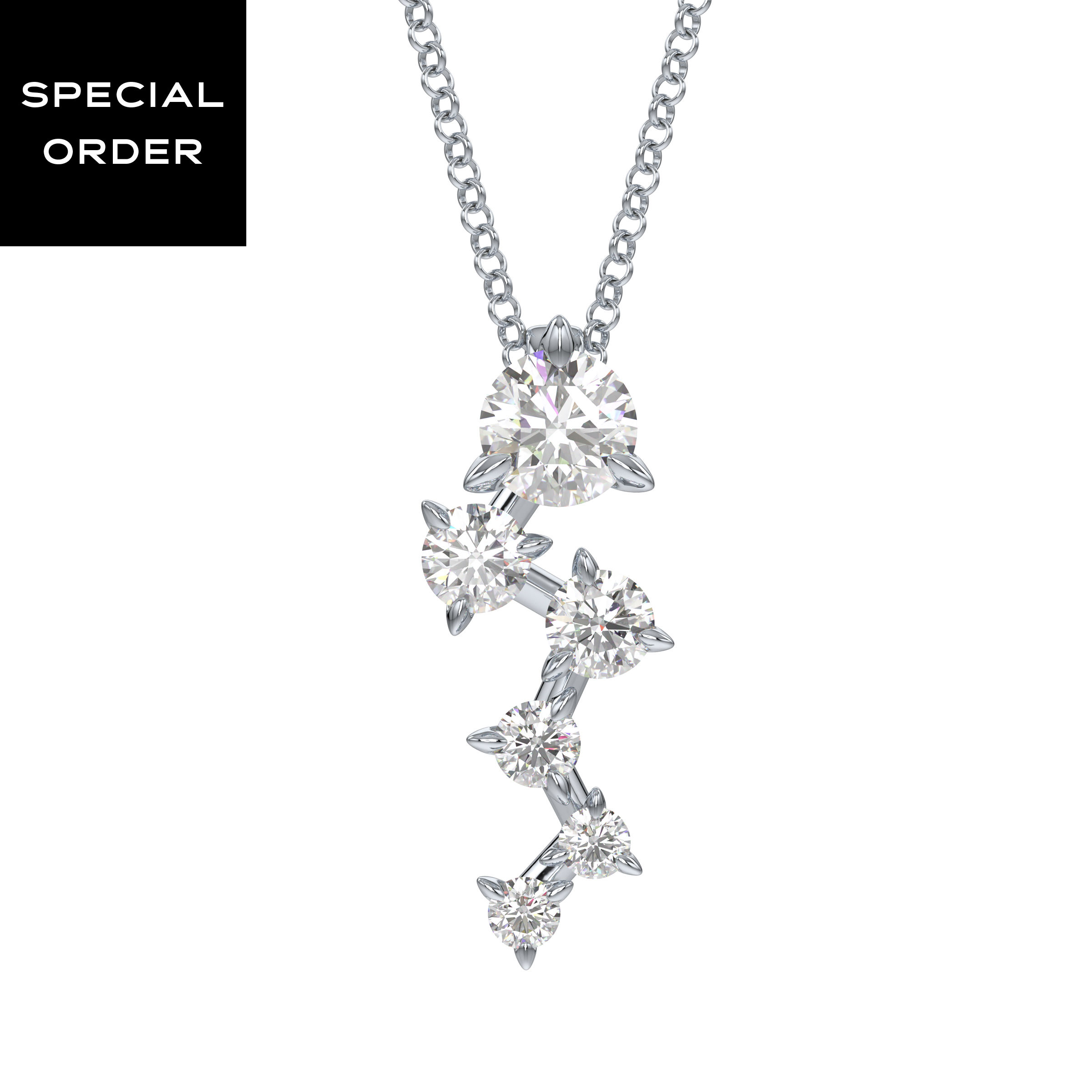Intimate Pendant, Lab-Grown Diamonds, .59 ct tw, 14K White Gold
