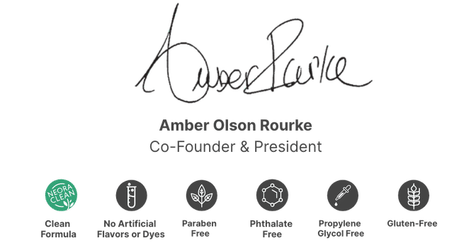 Amber Olson Rourke signature and Free From icons