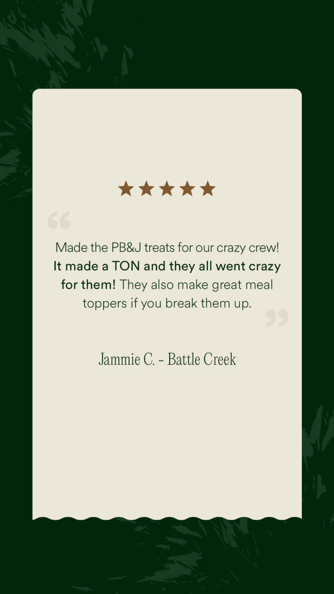 PB&J Gourmet Baking Mix Testimonial
