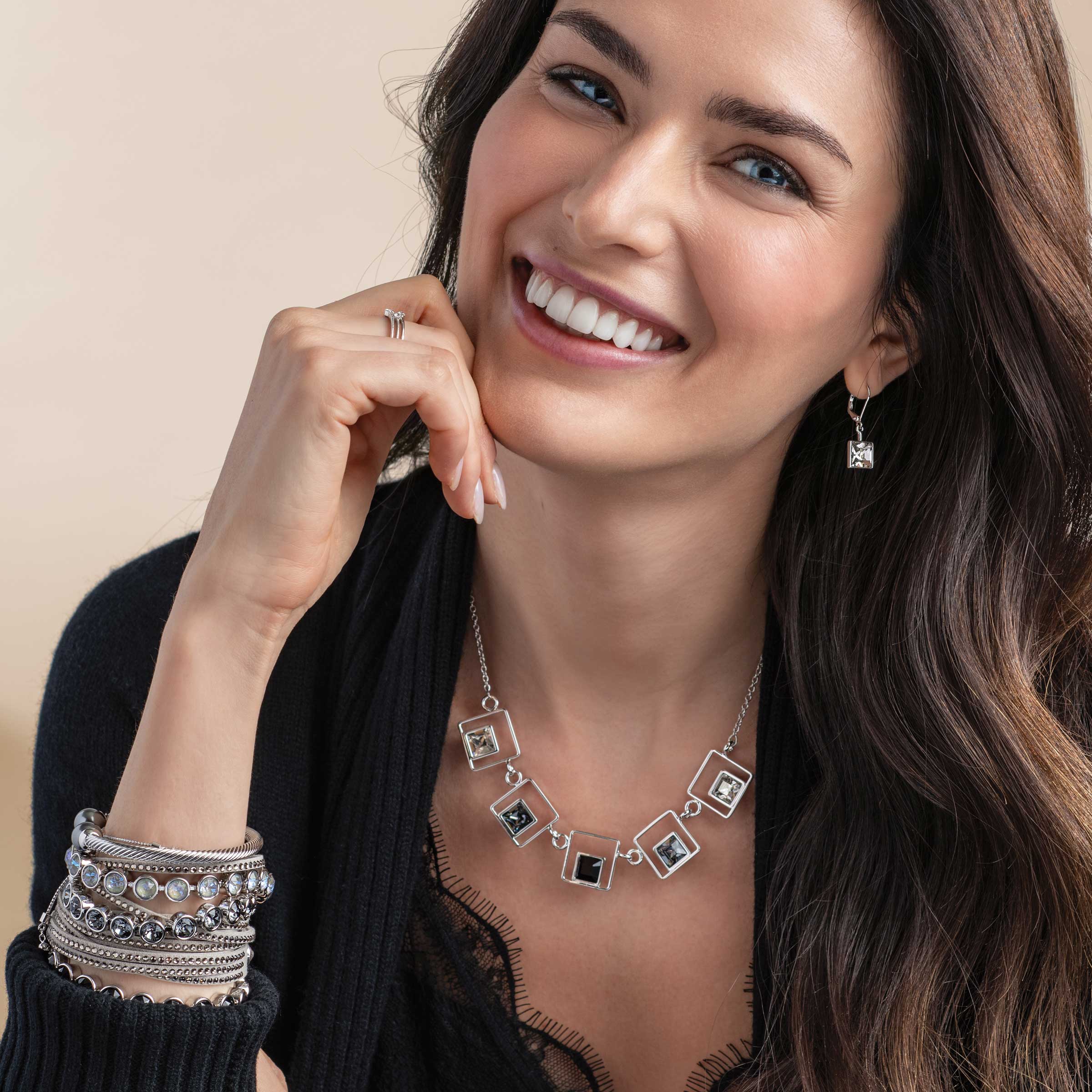 Prima Earrings, Silver Shade — view 2