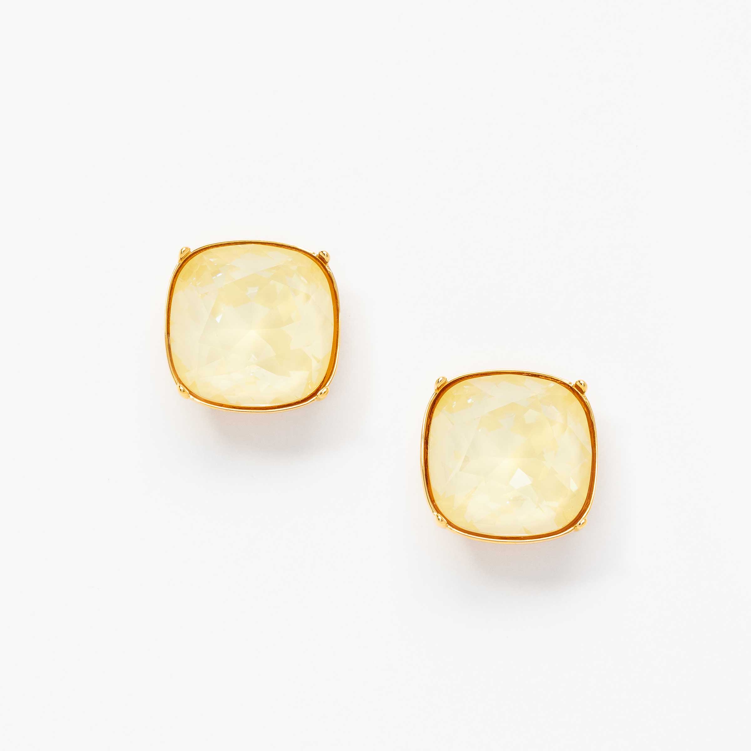 Squared Off Earrings, Soft Yellow