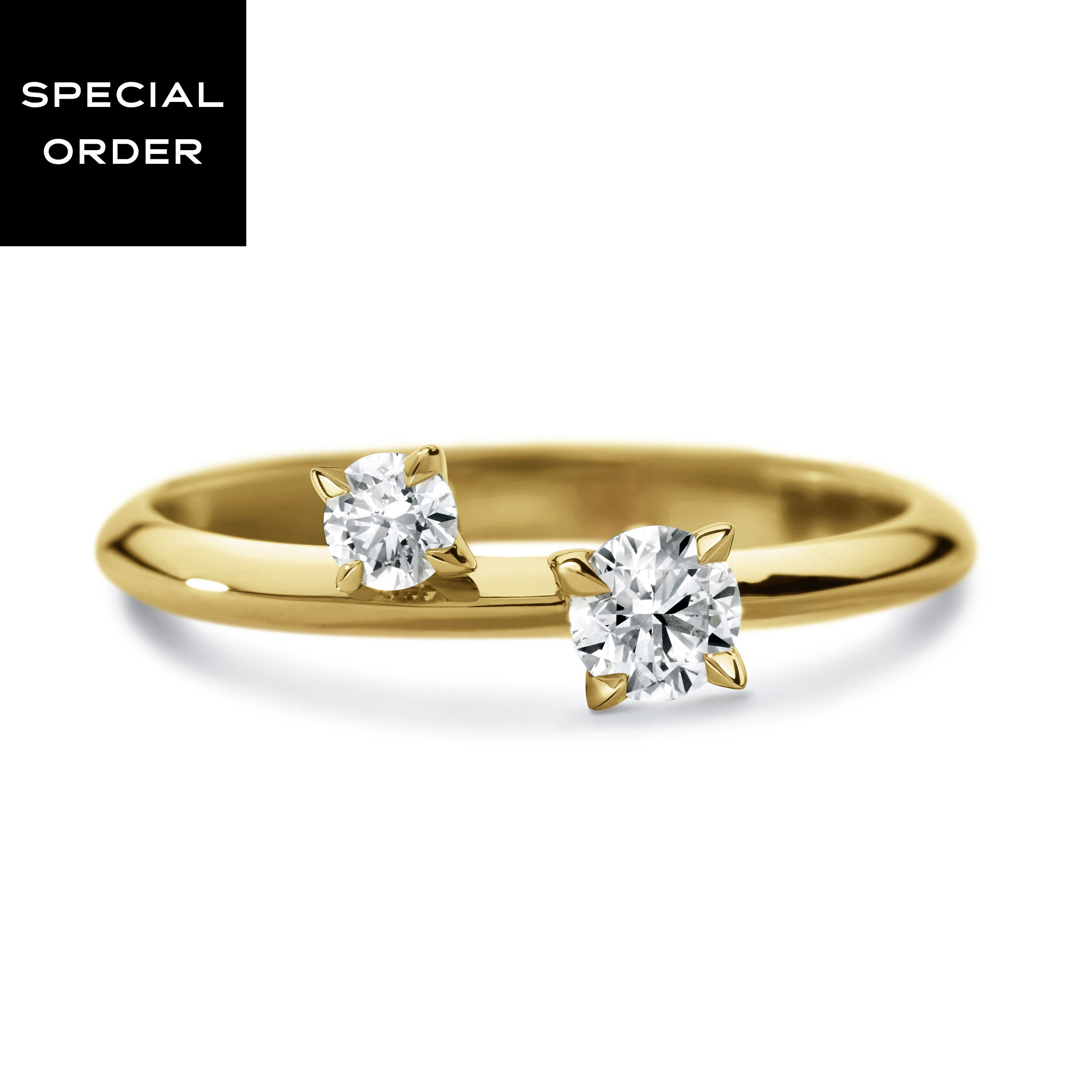 Intimate Ring, Two Stone, Lab-Grown Diamonds, .27 ct tw, 18K Yellow Gold