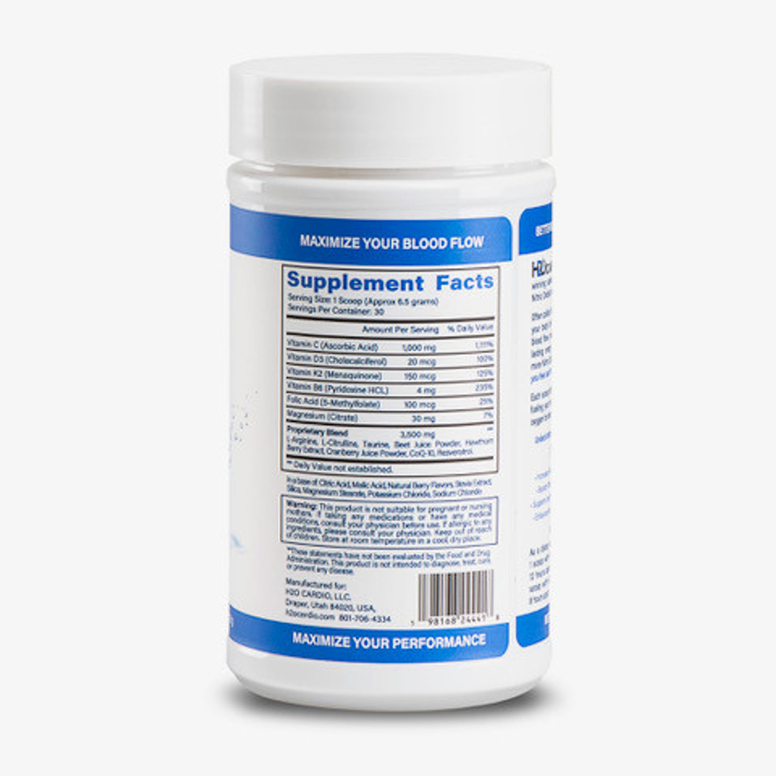 H2O CARDIO WATER + NITRIC OXIDE