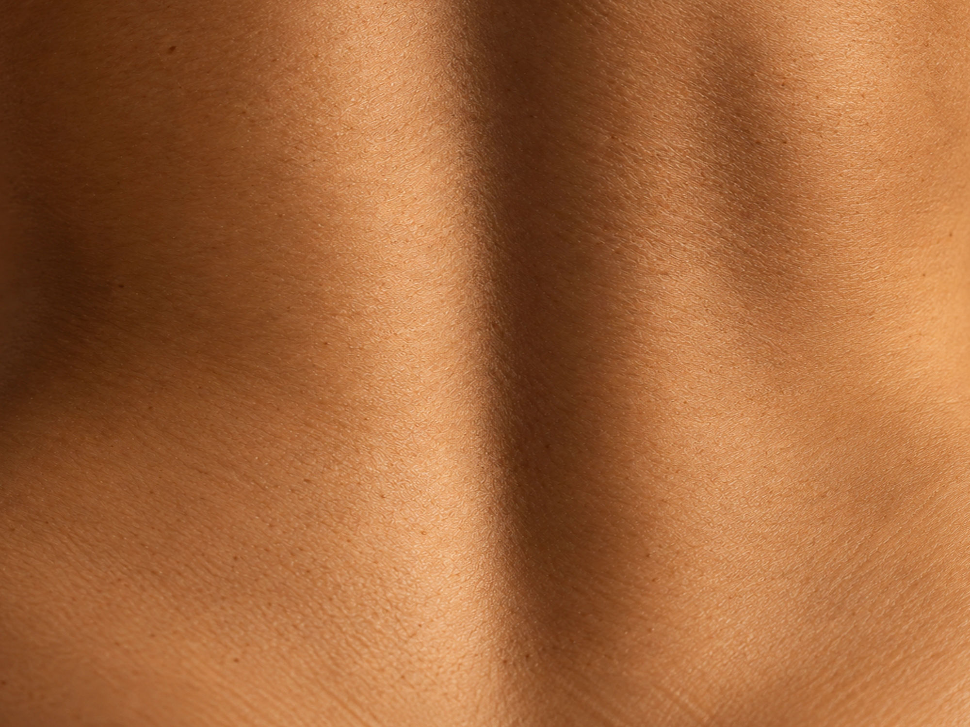 A close-up of skin in warm, low light
