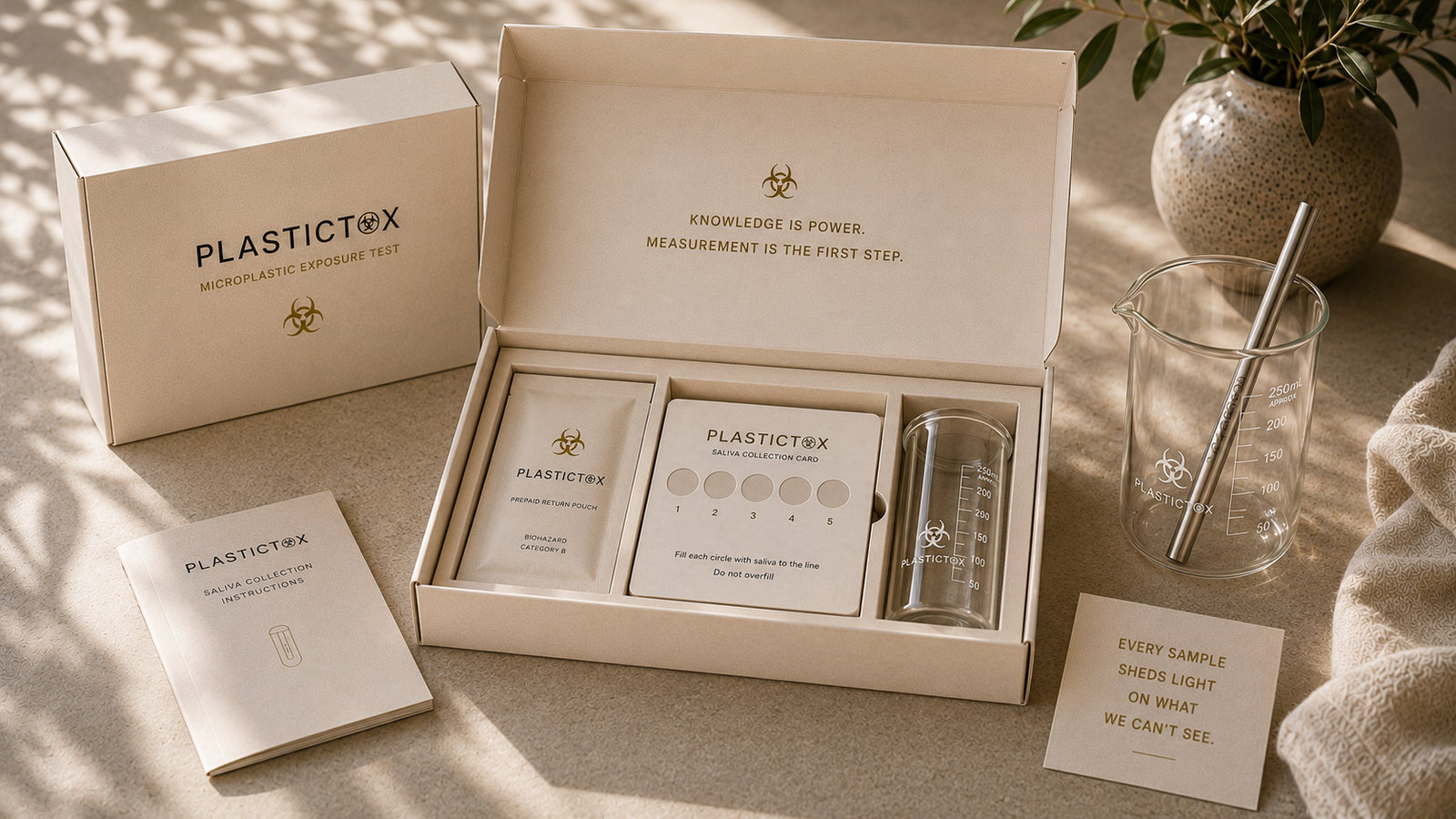 Open PlasticTox at-home saliva collection kit