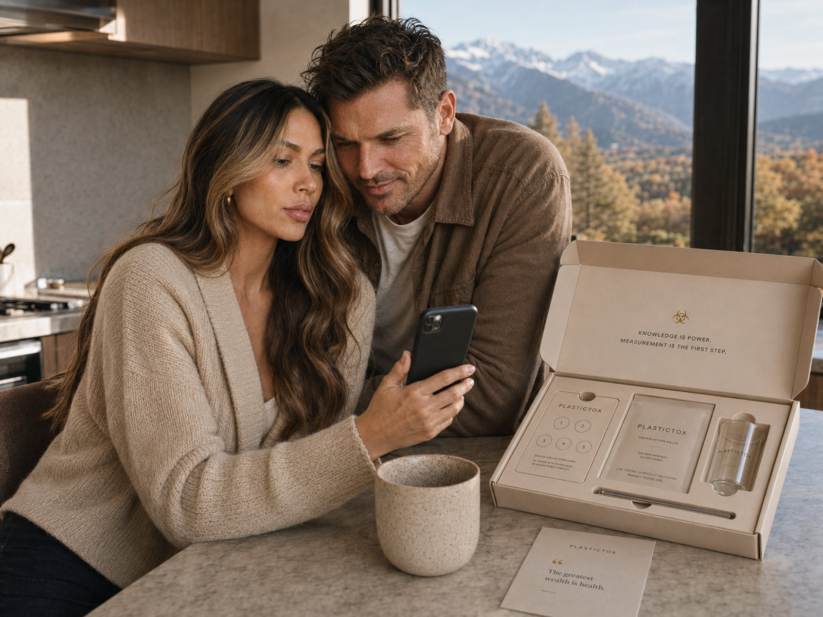 Couple reviewing their PlasticTox results together