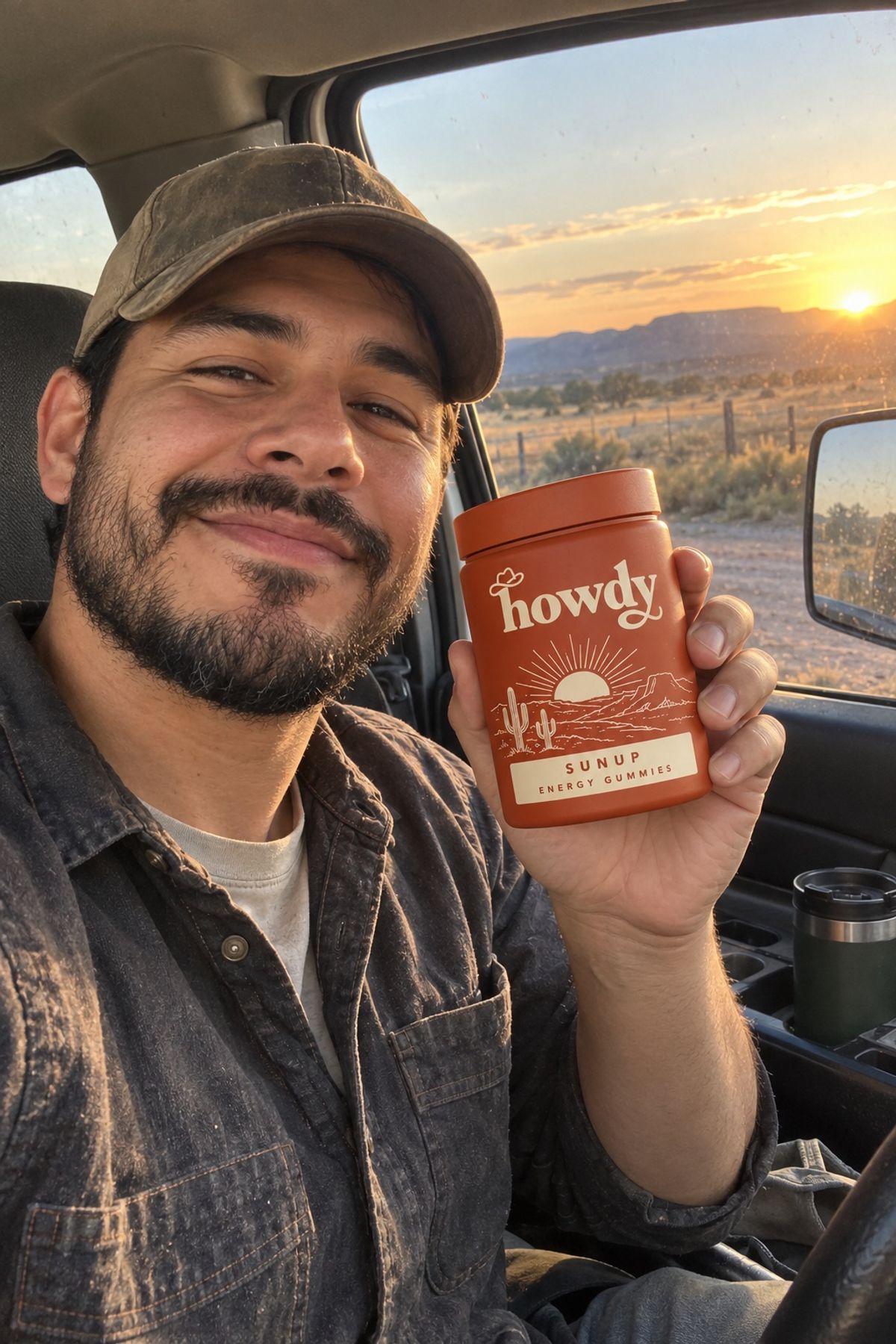 Marco D. with a jar of Howdy Sunup