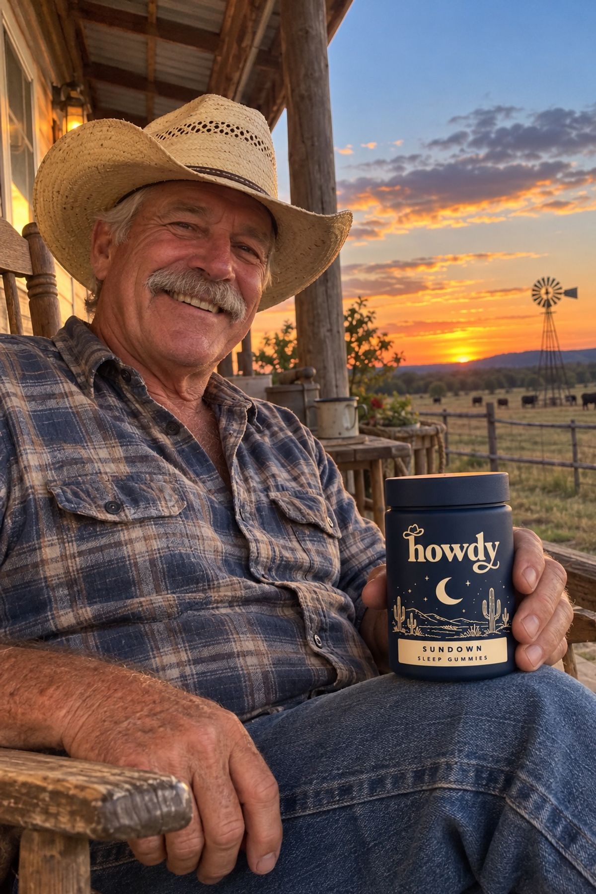 Earl B. with a jar of Howdy Sundown