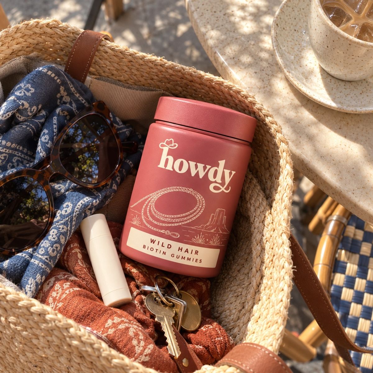 Carly S. with a jar of Howdy Wild Hair
