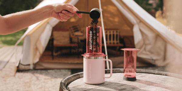Rinsing the press after brewing