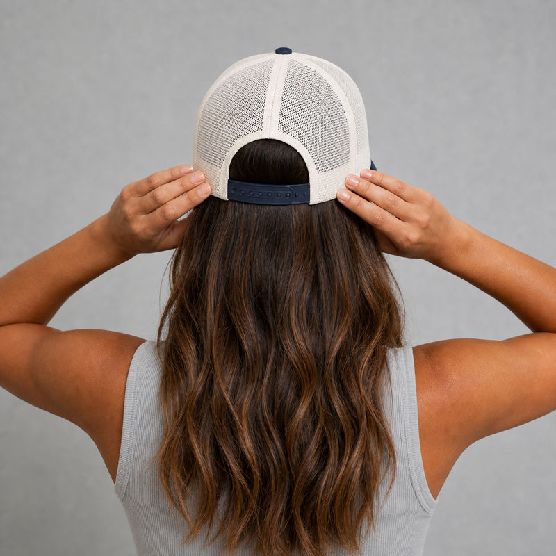 Mahjong Tile Trucker Cap, Navy