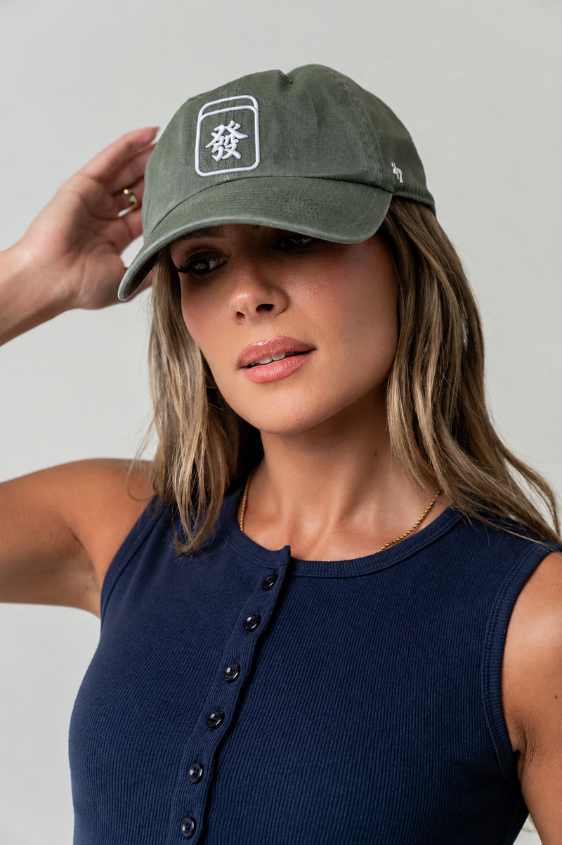Prosperity Tile Washed Dad Cap, Olive