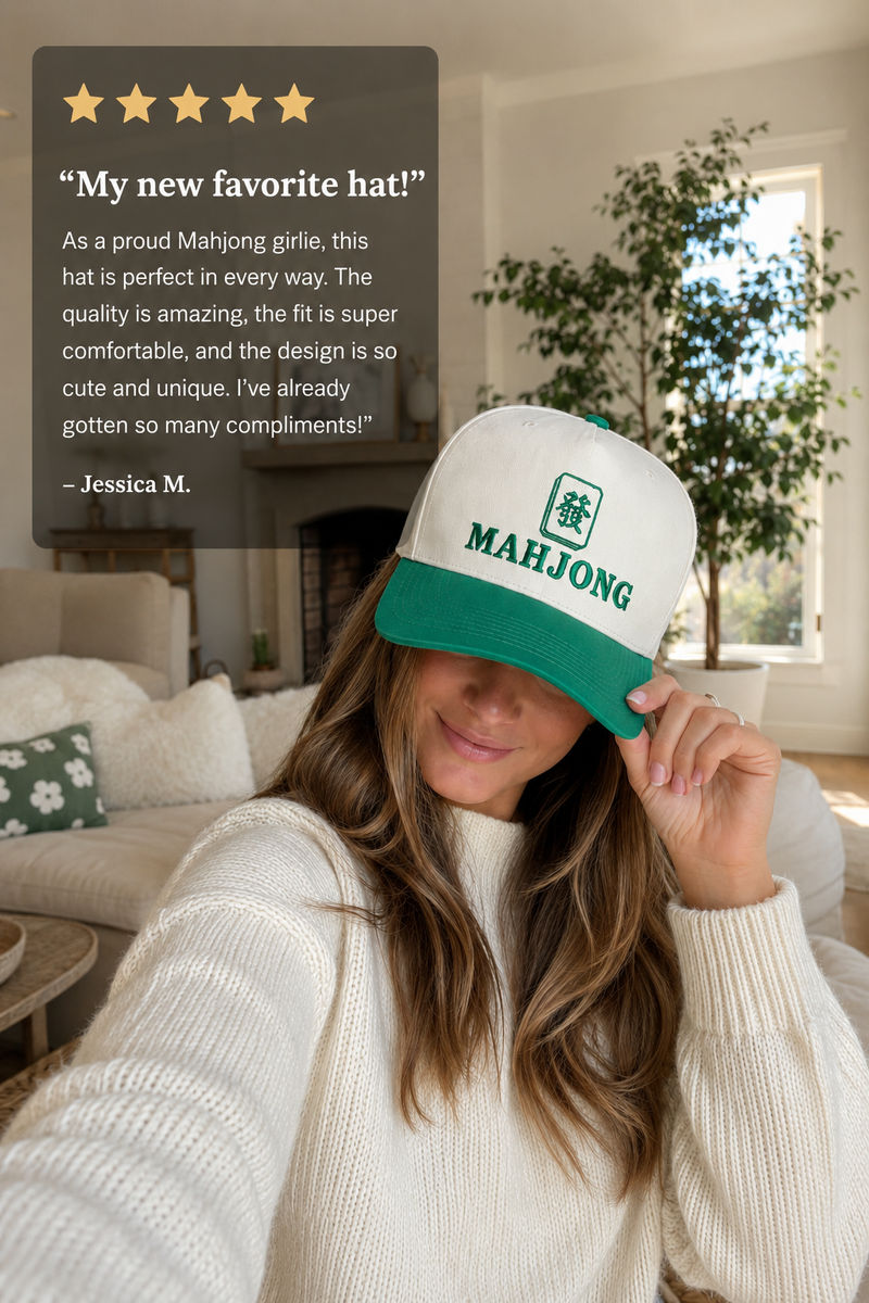 Mahjong Tile Trucker Cap, Green