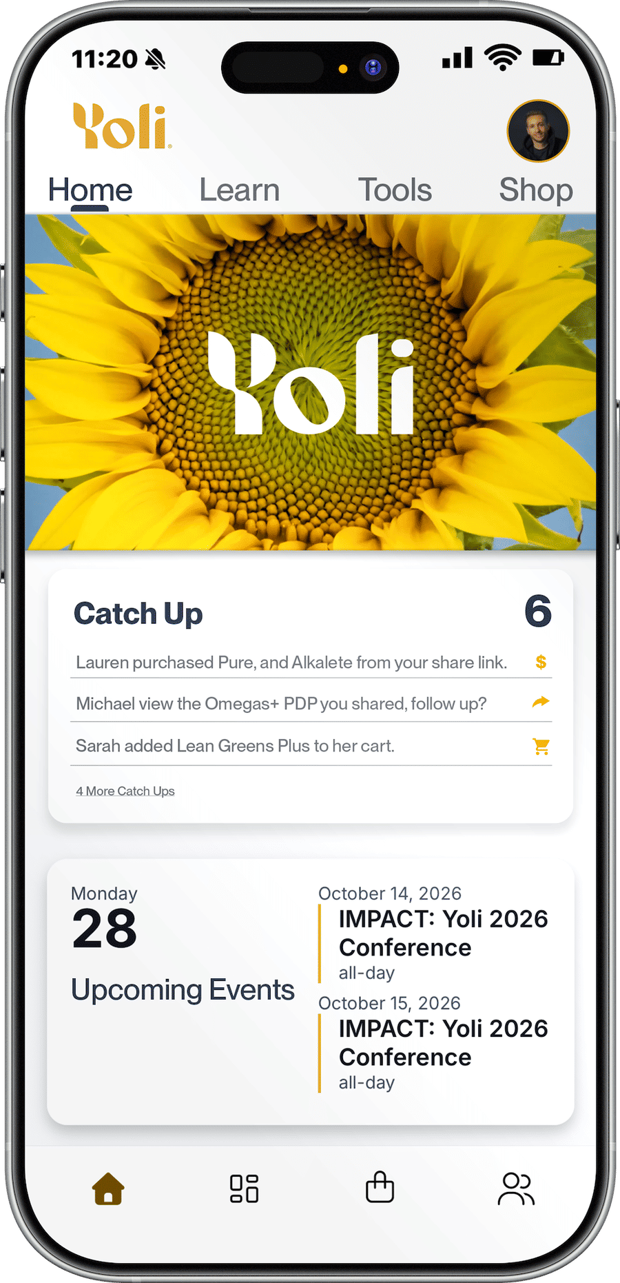 The Yoli app on a phone