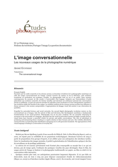 The Conversational Image. André Gunthert, 2014