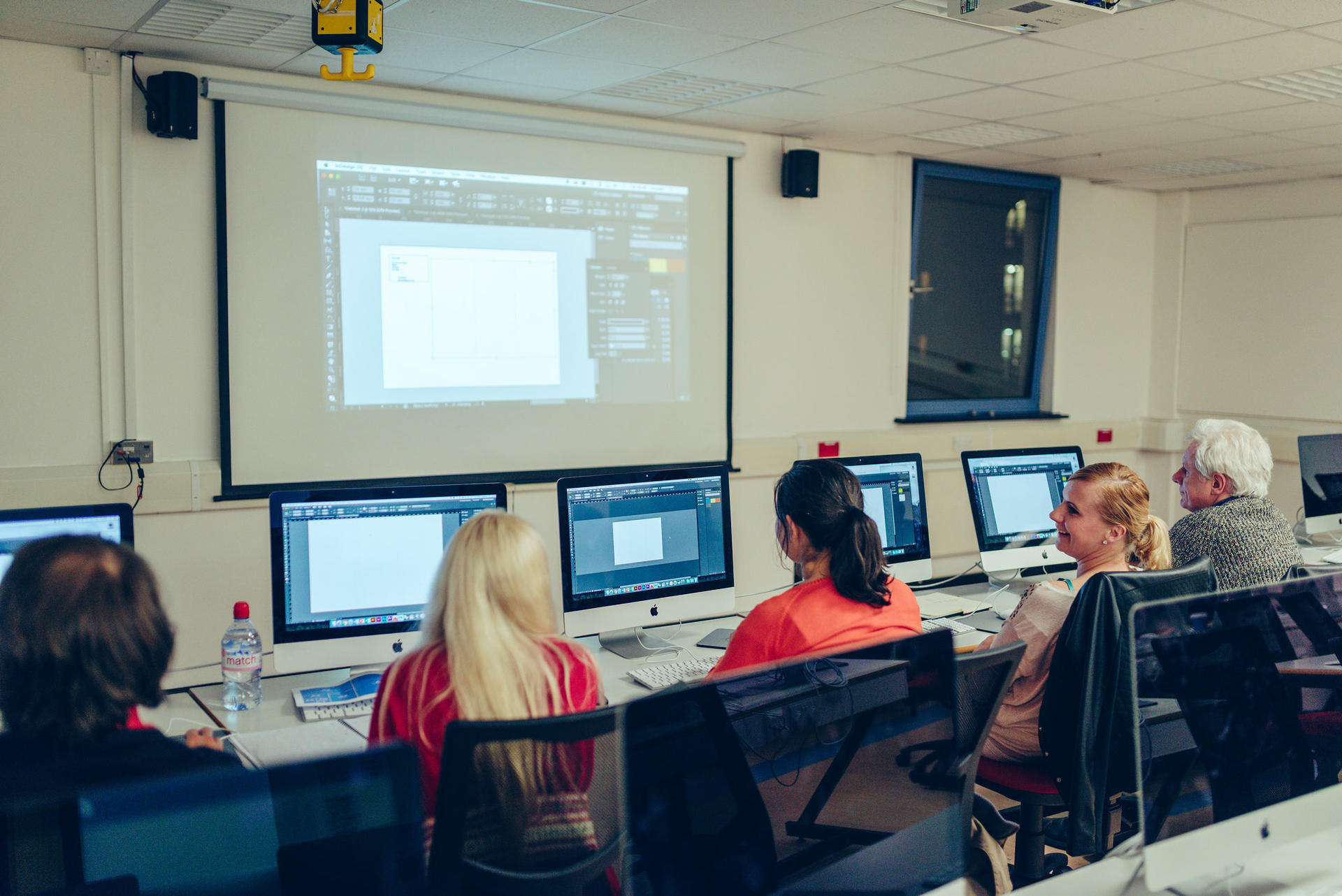 Short course participants at computers
