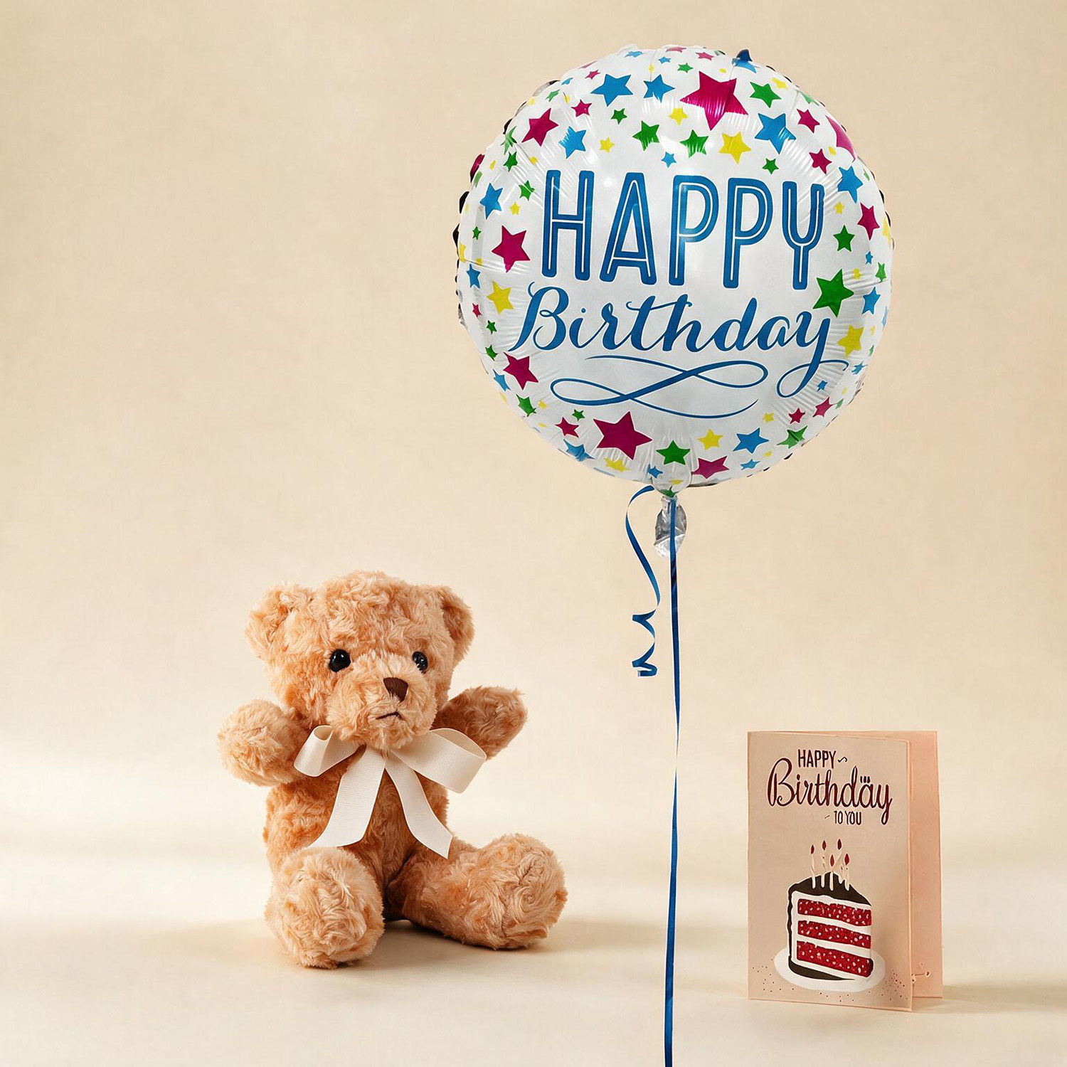 HBD Teddy n Foil Balloon